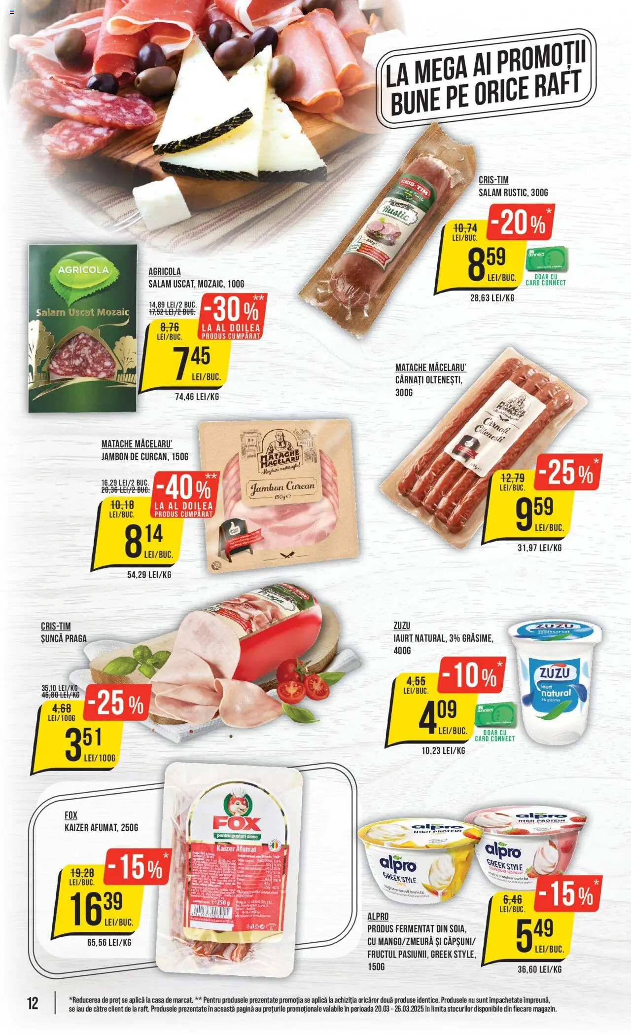 Catalog Mega Image 20 - 26 Martie 2025 | Pagina 12 | Produse: Delgeç, Raft, Salam, Cârnați