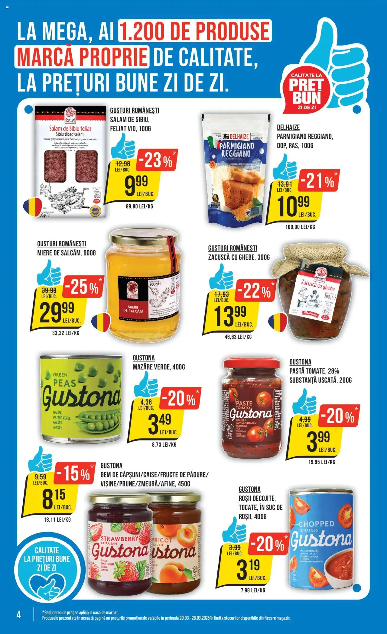 Catalog Mega Image 20 - 26 Martie 2025 | Pagina 4 | Produse: Gem, Salam, Suc, Paste