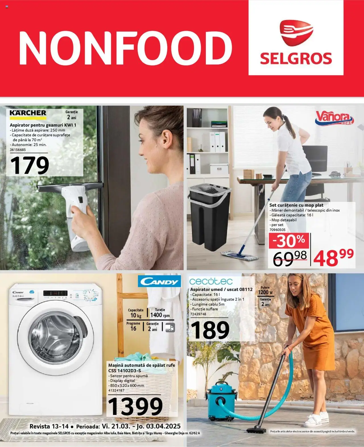 Catalog Selgros 21 Martie - 3 Aprilie 2025 | Pagina 1 | Produse: Cablu, Aspirator, Mop, Mâner