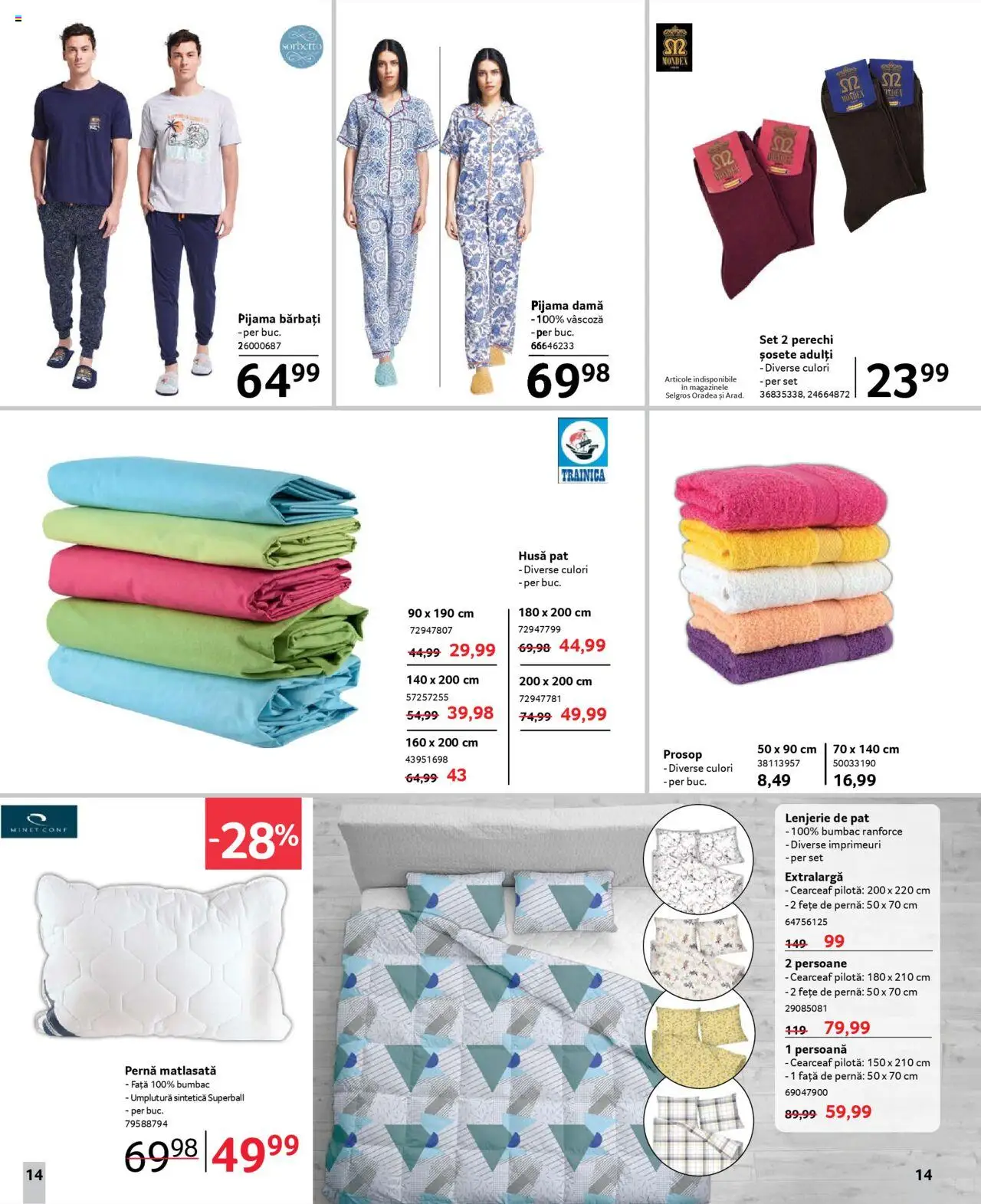 Catalog Selgros 21 Martie - 3 Aprilie 2025 | Pagina 14 | Produse: Lenjerie de pat, Pernă, Pilotă, Față de pernă