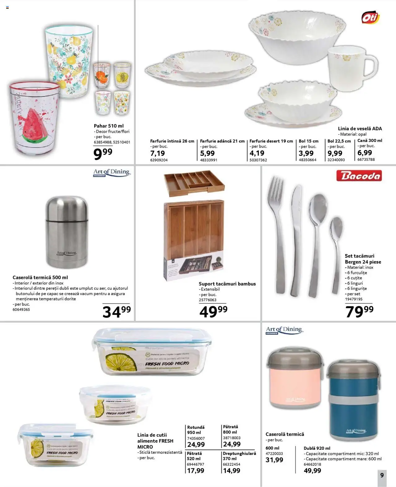 Catalog Selgros 21 Martie - 3 Aprilie 2025 | Pagina 9 | Produse: Frigider, Bol, Cutie, Farfurie