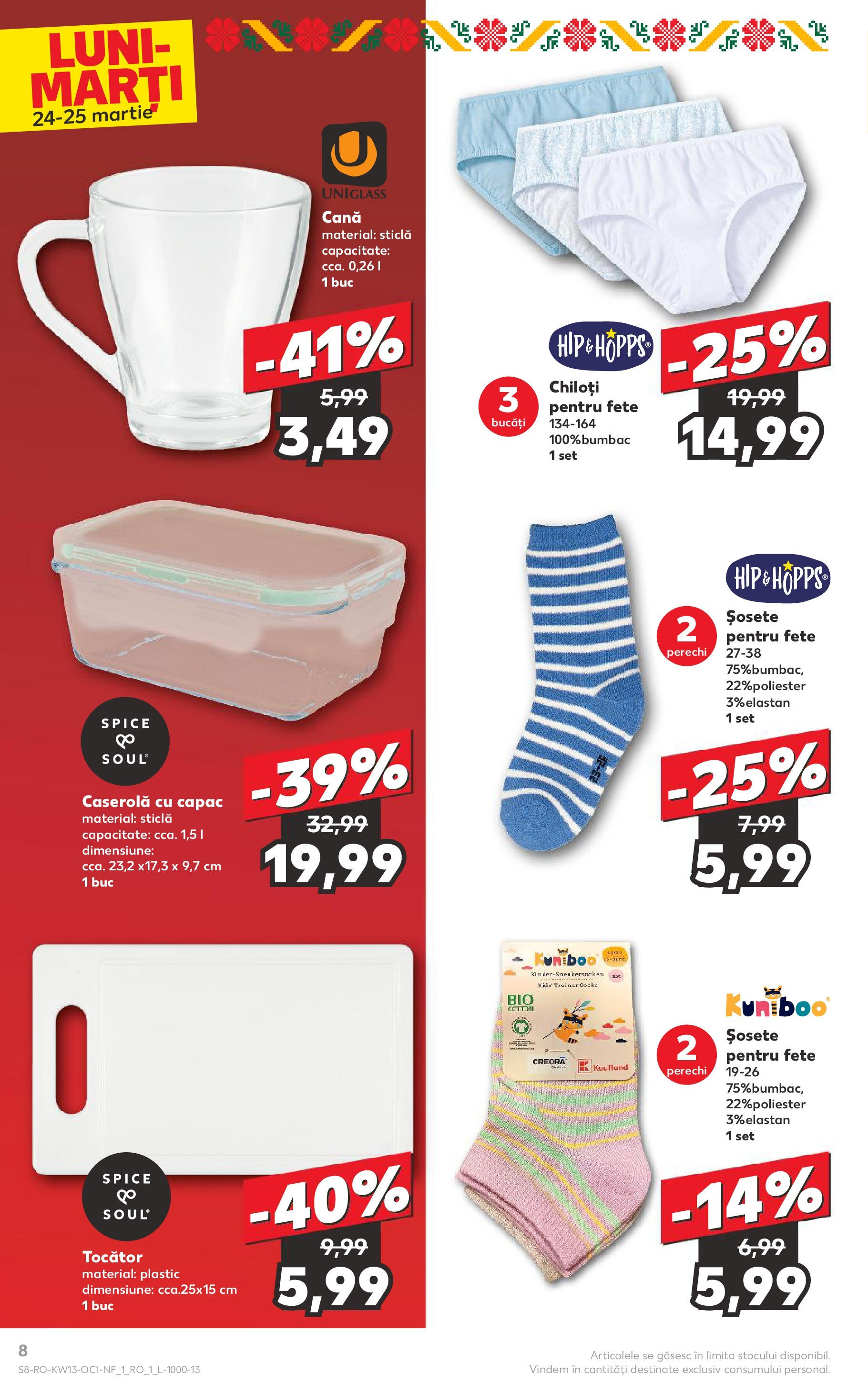 Catalog Kaufland 24 - 25 Martie 2025 | Pagina 8 | Produse: Tocător, Chiloți, Șosete