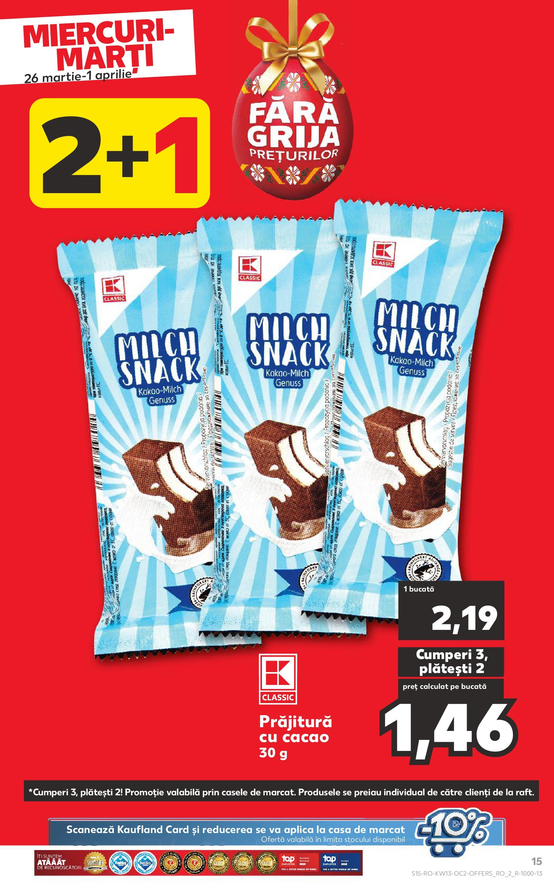 Catalog Kaufland 26 Martie - 1 Aprilie 2025 | Pagina 15 | Produse: Prăjitură, Cacao