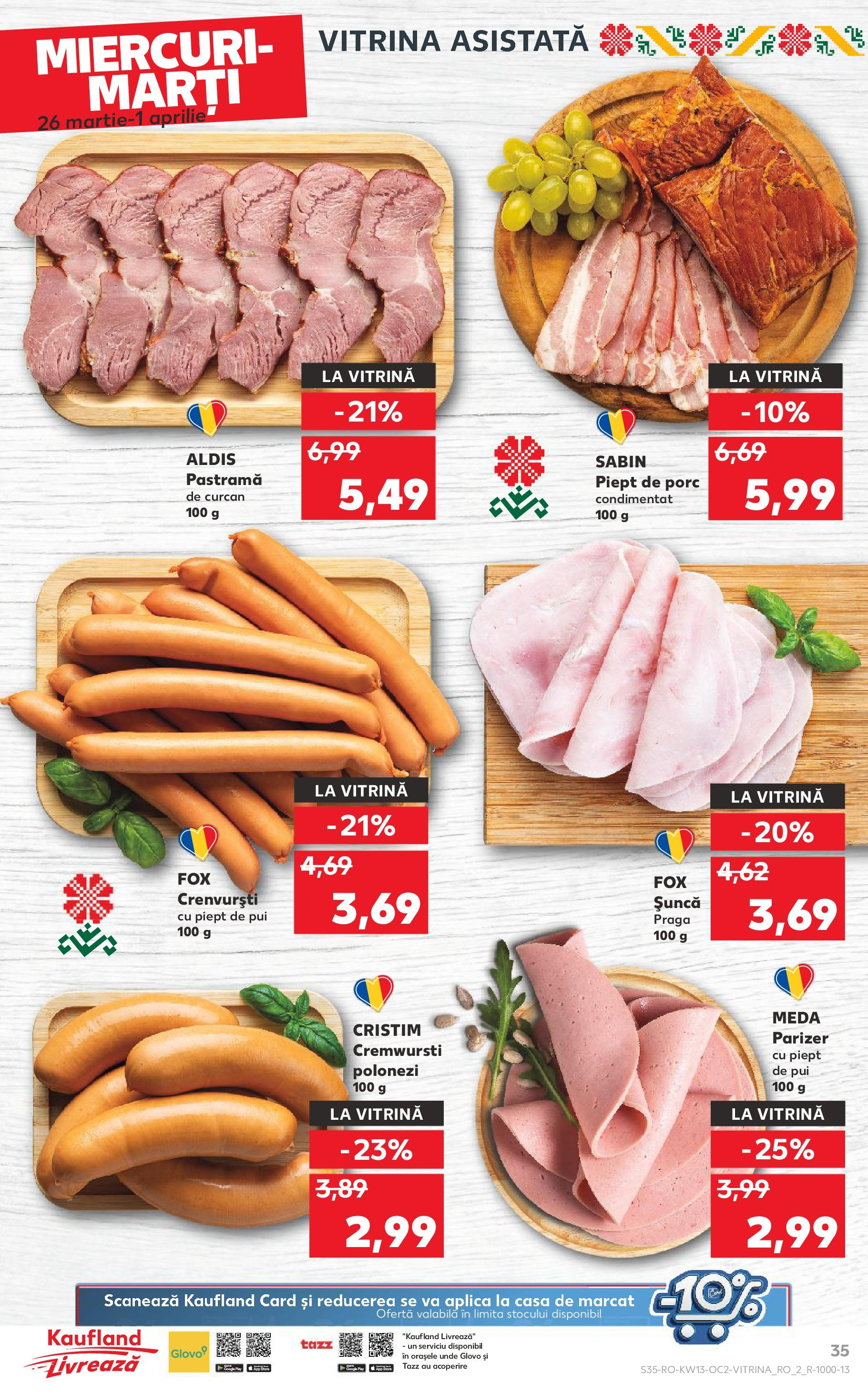 Catalog Kaufland 26 Martie - 1 Aprilie 2025 | Pagina 35 | Produse: Vitrină, Crenvurști, Șuncă, Parizer