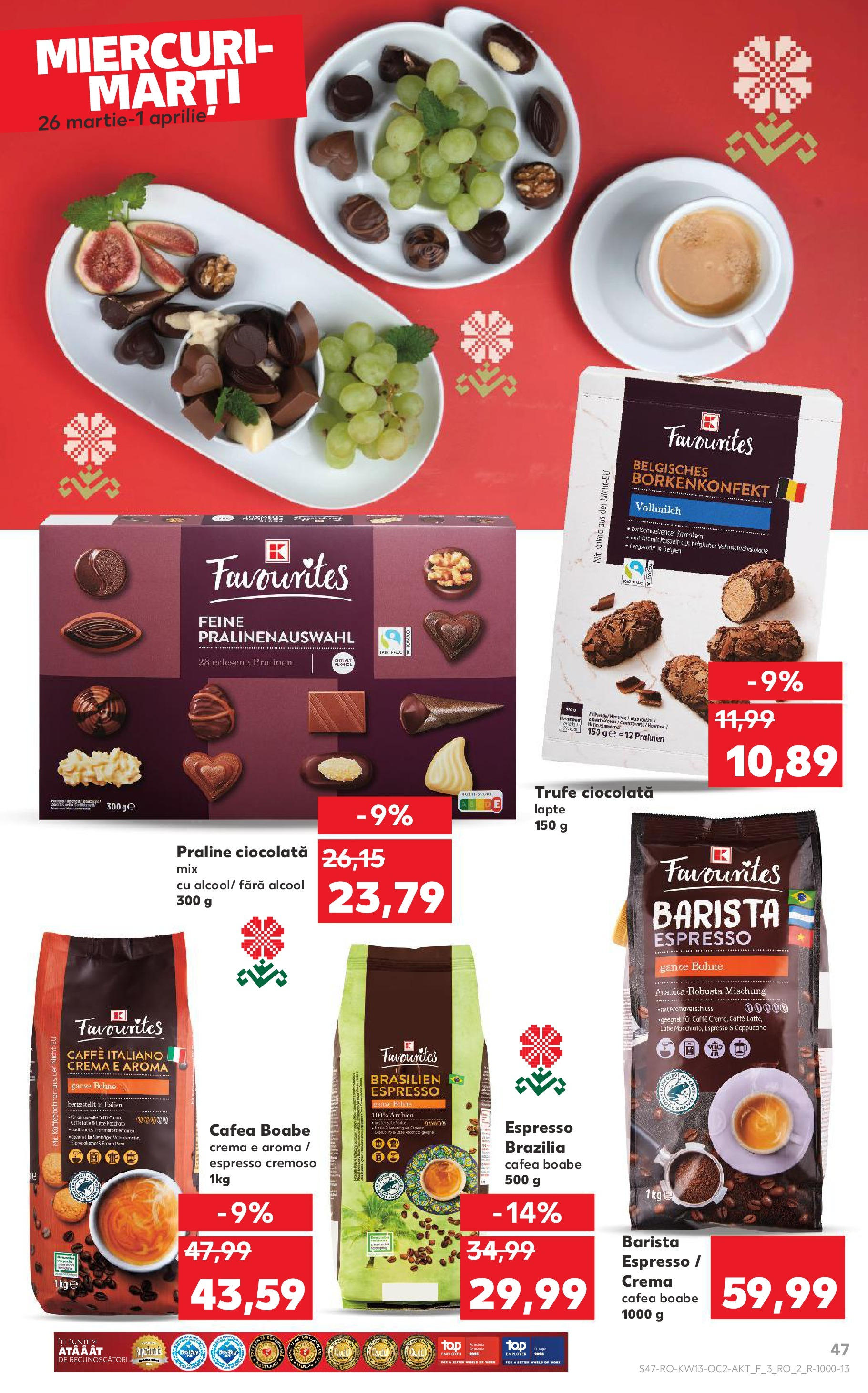 Catalog Kaufland 26 Martie - 1 Aprilie 2025 | Pagina 47 | Produse: Praline, Lapte, Cremă, Cafea