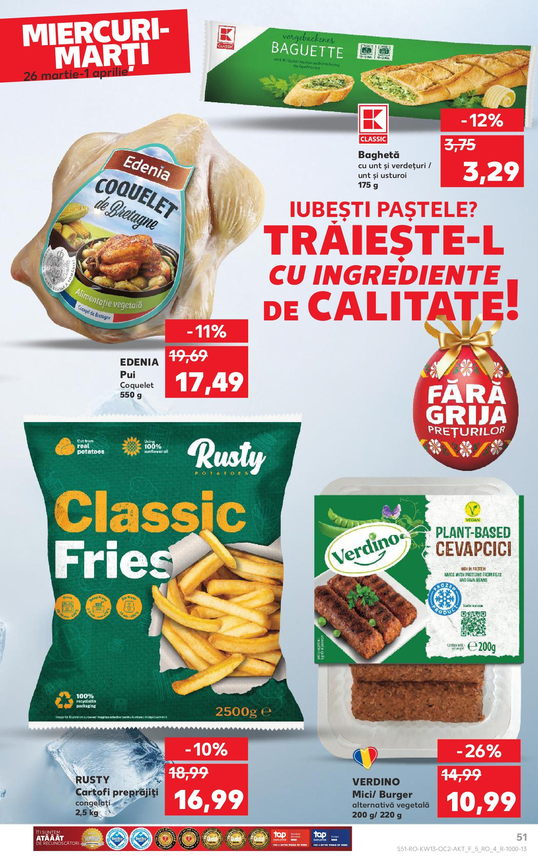 Catalog Kaufland 26 Martie - 1 Aprilie 2025 | Pagina 51 | Produse: Unt, Burger, Cartofi, Usturoi