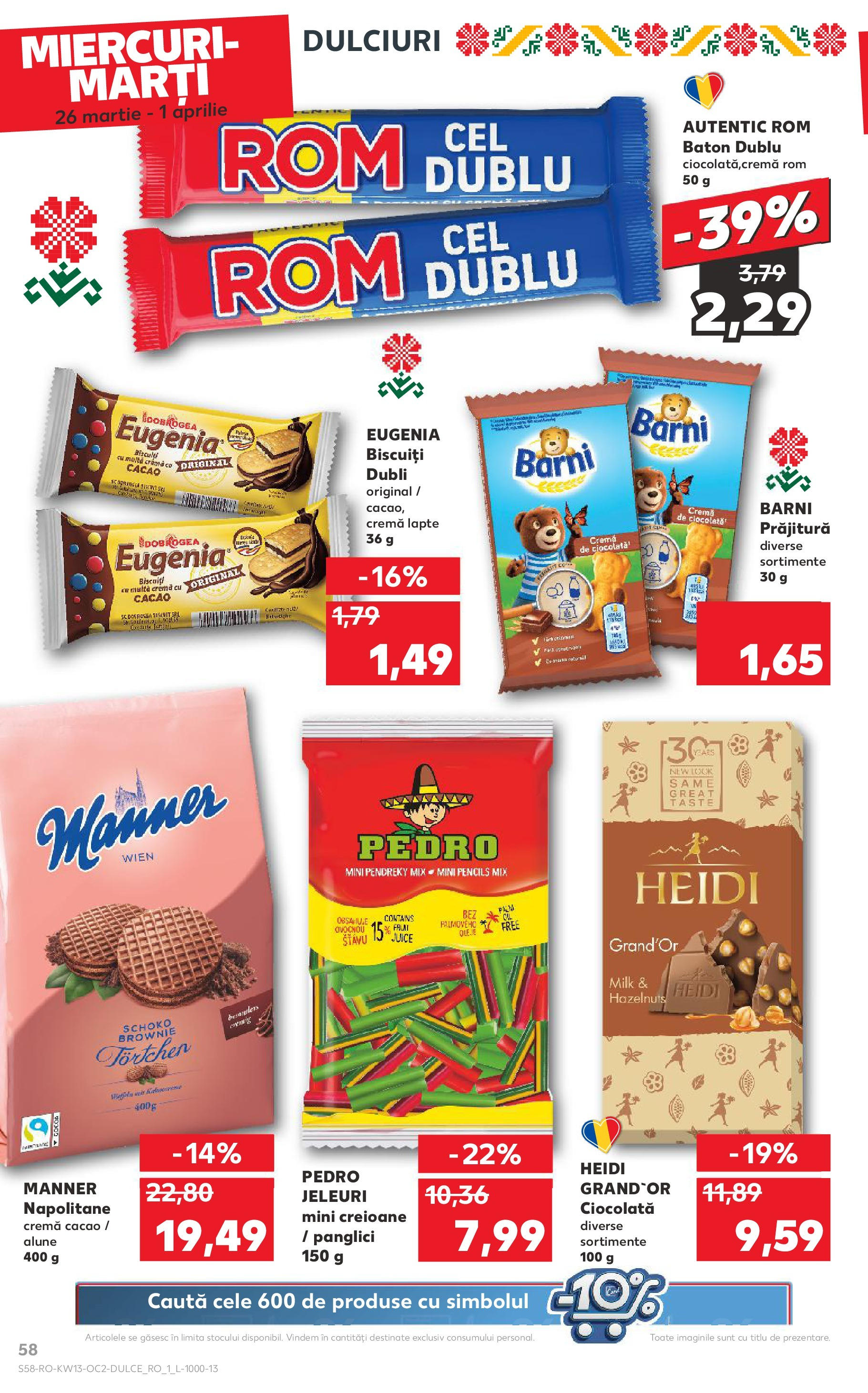Catalog Kaufland 26 Martie - 1 Aprilie 2025 | Pagina 58 | Produse: Lapte, Ciocolată, Rom, Jeleuri