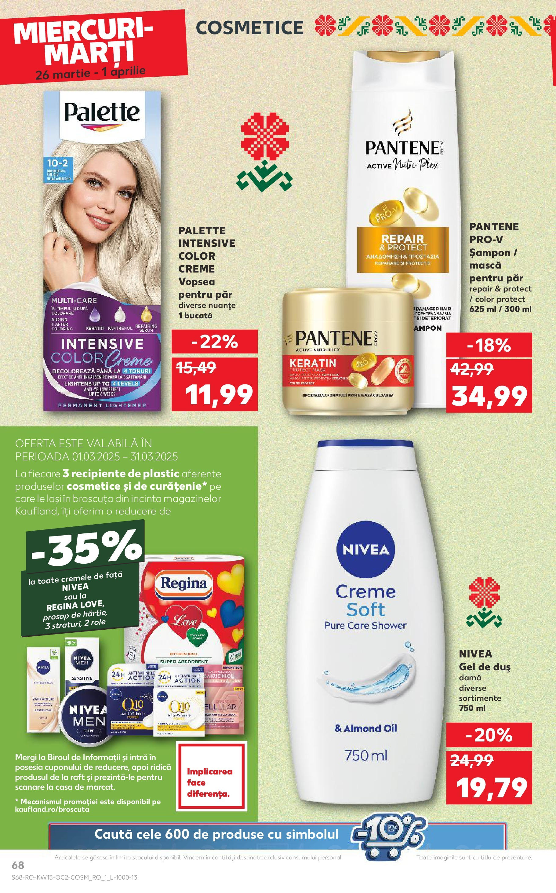 Catalog Kaufland 26 Martie - 1 Aprilie 2025 | Pagina 68 | Produse: Role, Recipiente, Șampon, Gel de duș