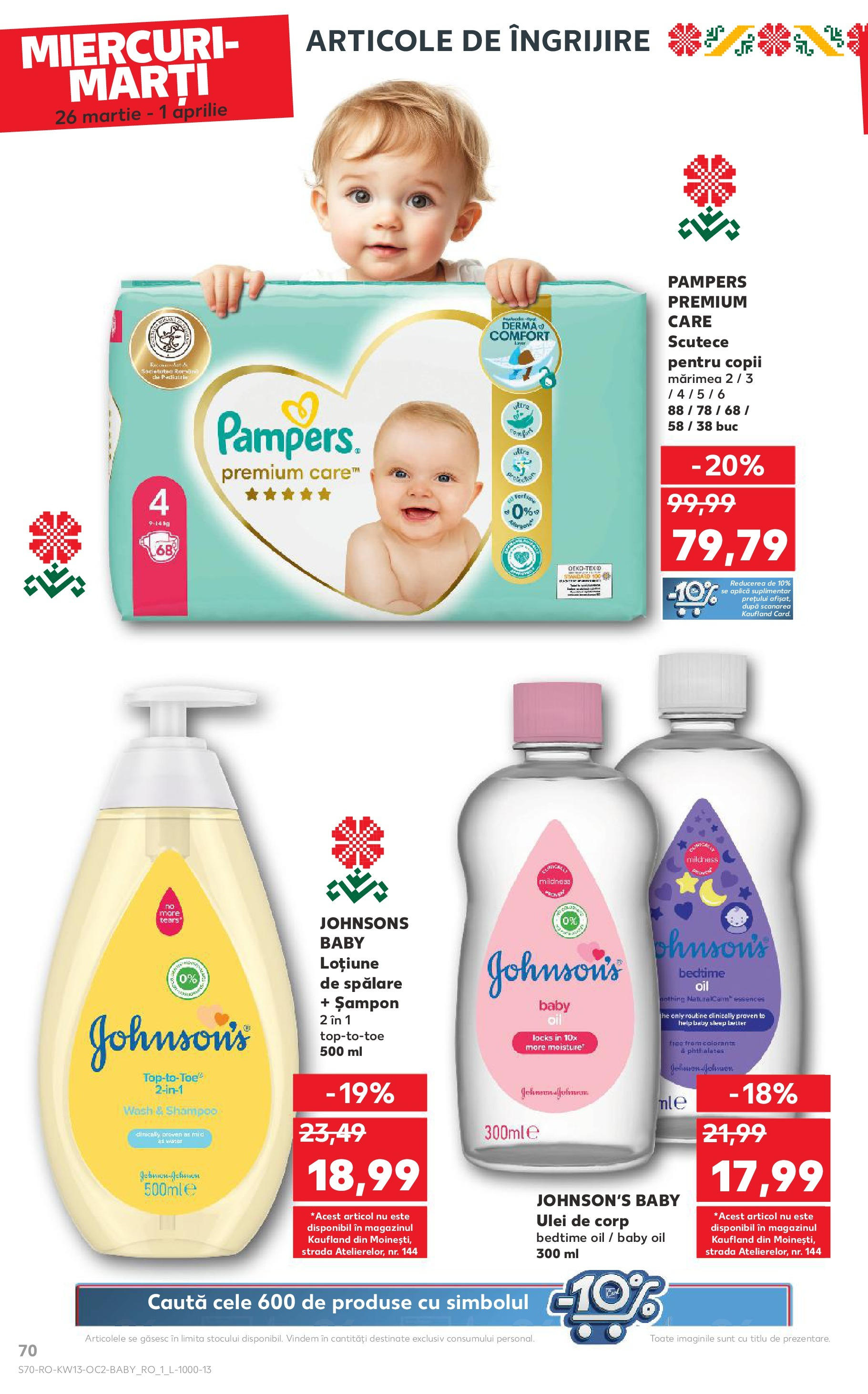 Catalog Kaufland 26 Martie - 1 Aprilie 2025 | Pagina 70 | Produse: Ulei de corp, Șampon, Ulei, Scutece