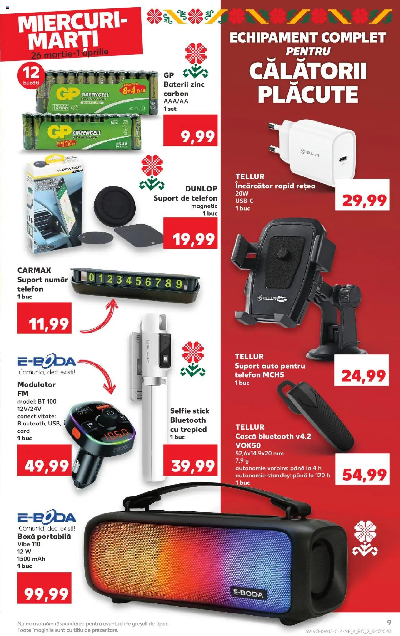Catalog Kaufland 26 Martie - 1 Aprilie 2025 | Pagina 9 | Produse: Telefon, Încărcător, Baterii, Boxă portabilă