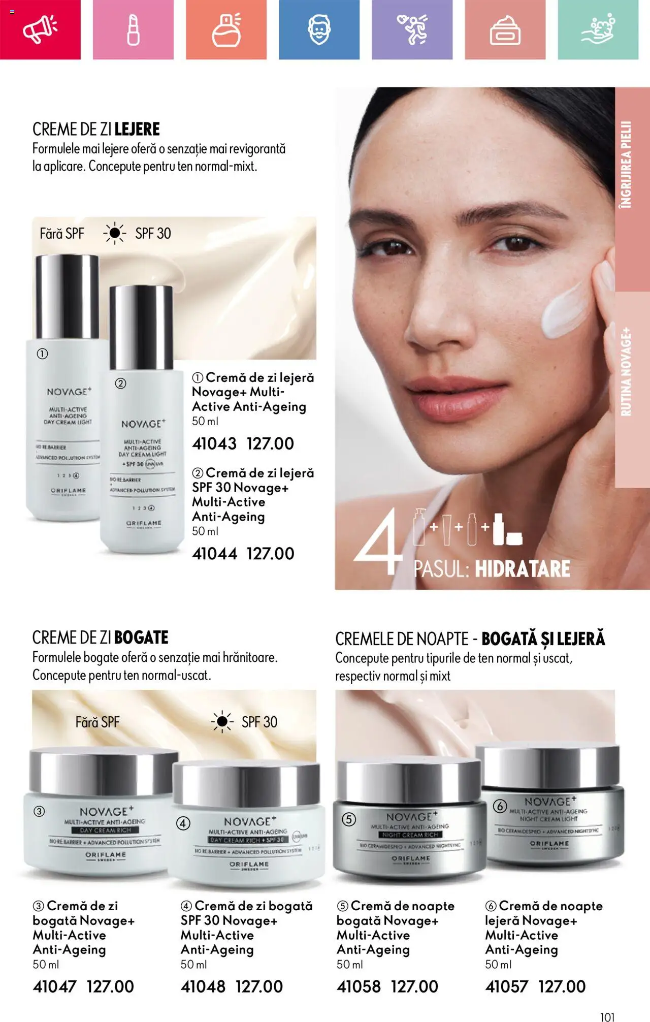 Catalog Oriflame 13 Aprilie - 3 Mai 2025 | Pagina 101 | Produse: Cremă de zi, Cremă de noapte, Cremă