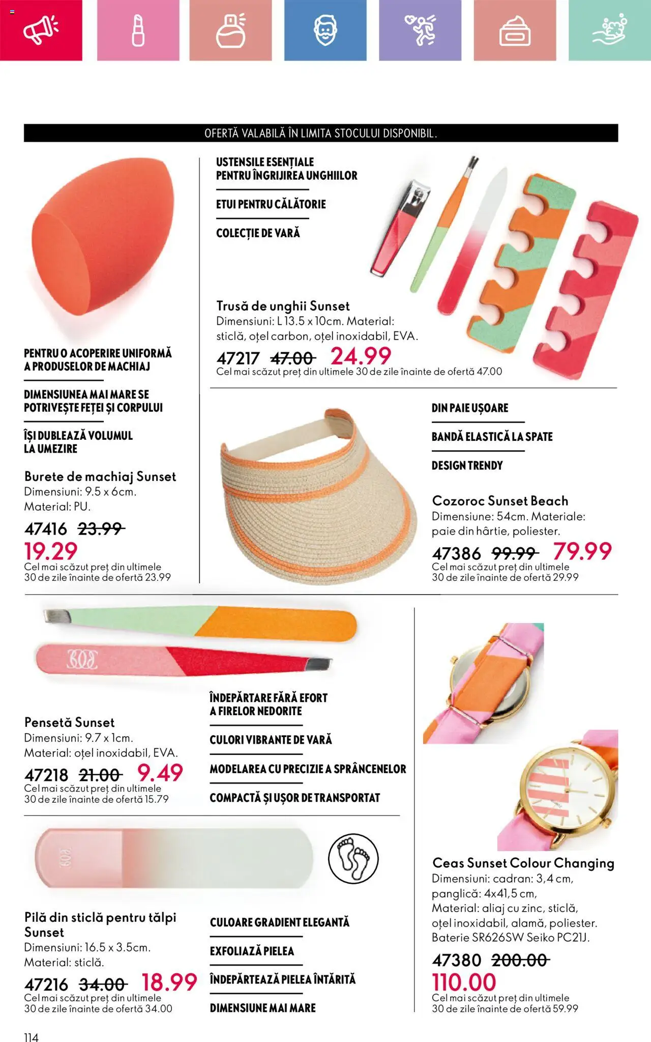 Catalog Oriflame 13 Aprilie - 3 Mai 2025 | Pagina 114 | Produse: Burete de machiaj, Pensetă, Baterie, Machiaj