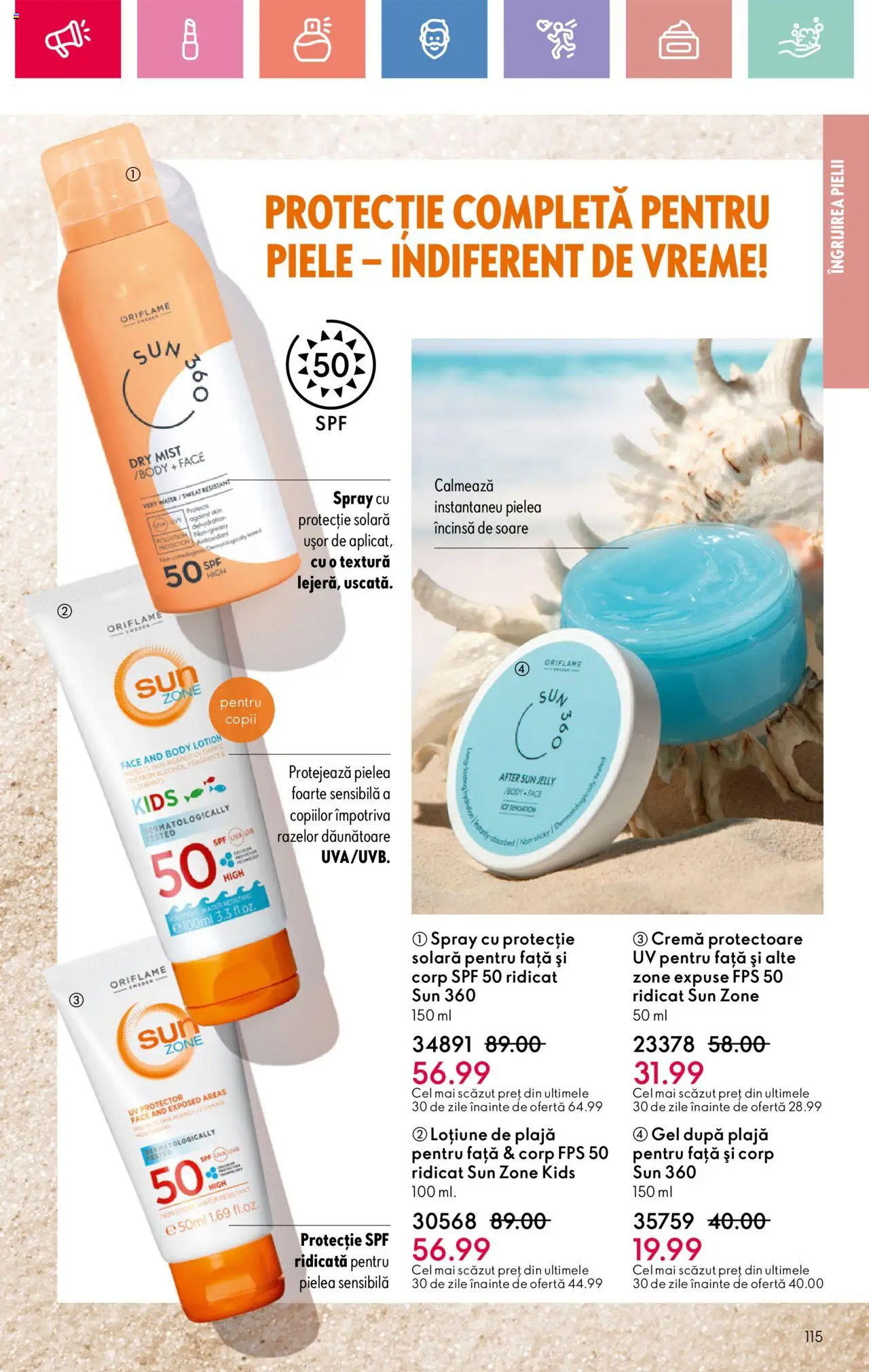 Catalog Oriflame 13 Aprilie - 3 Mai 2025 | Pagina 115 | Produse: Body, Cremă, Protecție solară