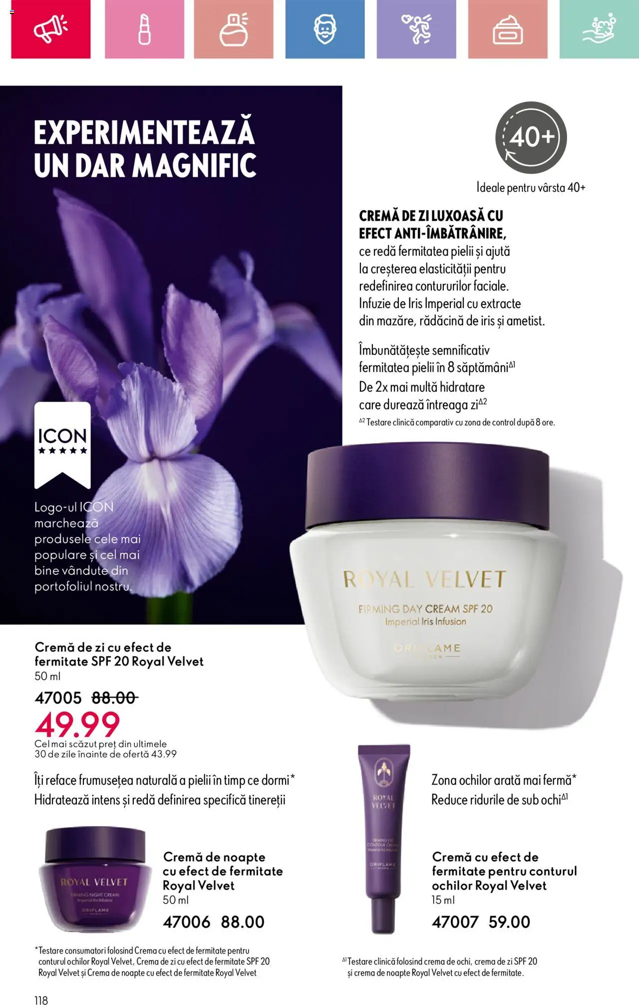 Catalog Oriflame 13 Aprilie - 3 Mai 2025 | Pagina 118 | Produse: Cremă de zi, Cremă de noapte, Cremă