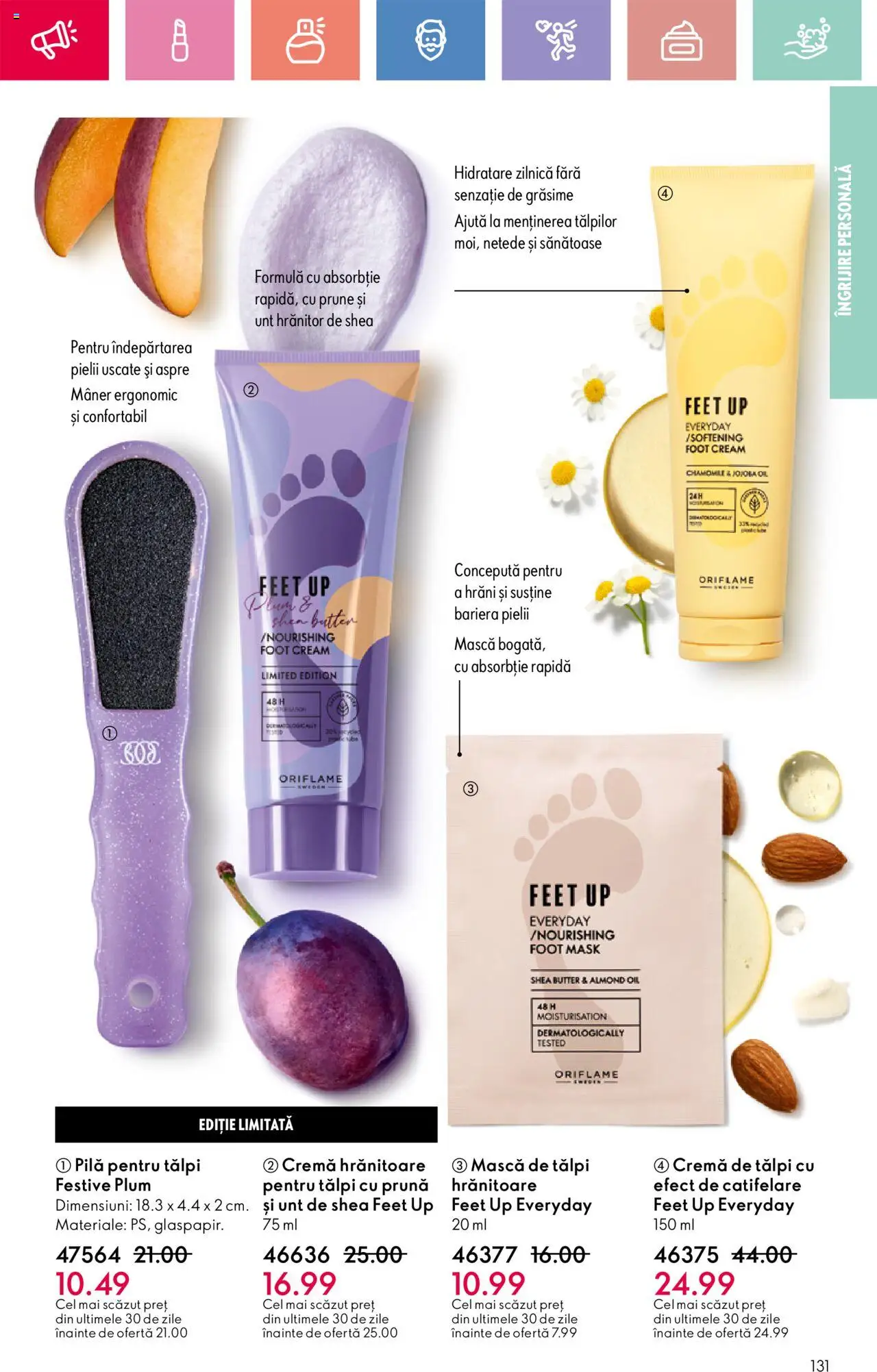Catalog Oriflame 13 Aprilie - 3 Mai 2025 | Pagina 131 | Produse: Mâner, Unt, Cremă, Prune