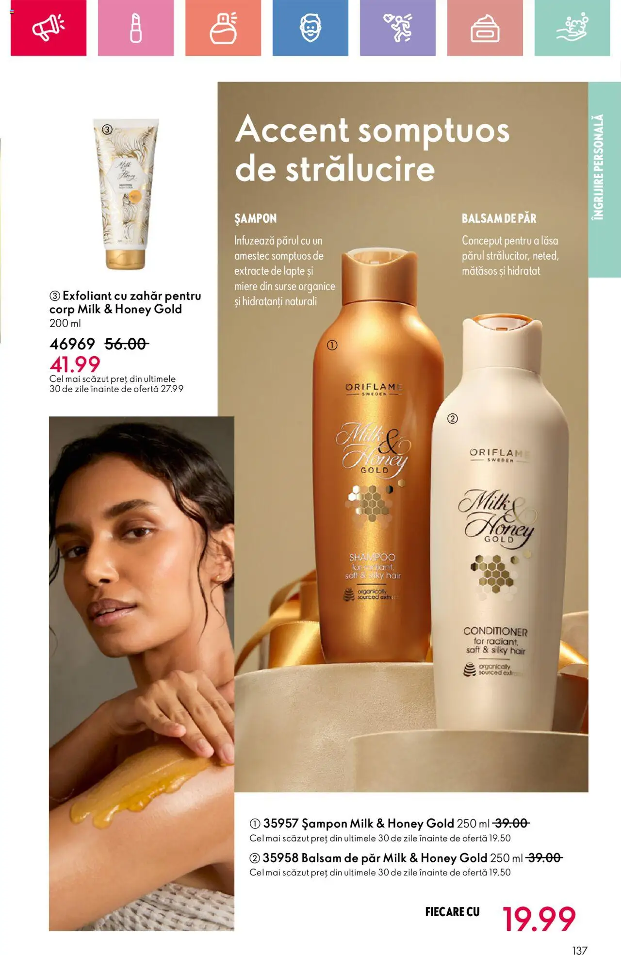 Catalog Oriflame 13 Aprilie - 3 Mai 2025 | Pagina 137 | Produse: Șampon, Balsam, Balsam de păr, Zahăr
