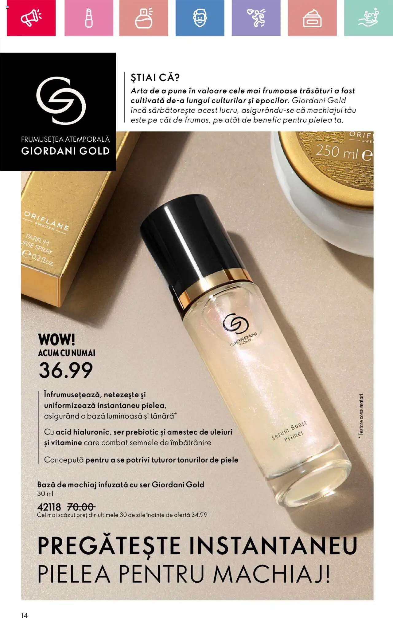 Catalog Oriflame 13 Aprilie - 3 Mai 2025 | Pagina 14 | Produse: Serum, Bază de machiaj, Parfum, Machiaj