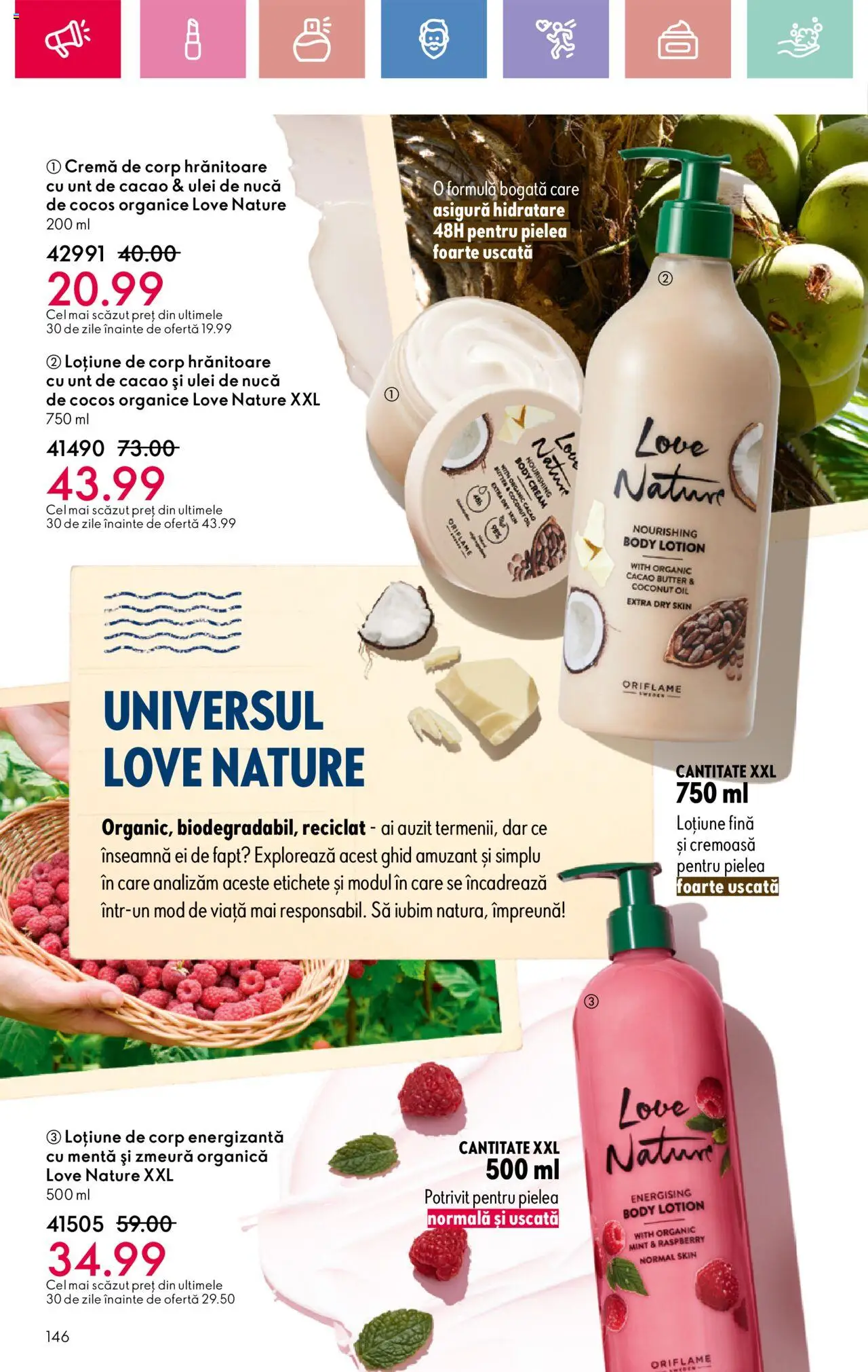 Catalog Oriflame 13 Aprilie - 3 Mai 2025 | Pagina 146 | Produse: Cremă, Ulei, Cremă de corp, Cacao
