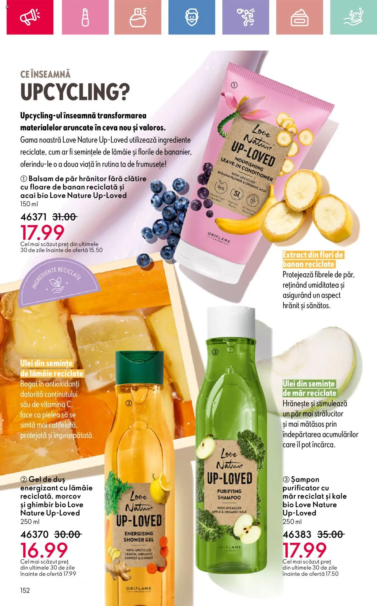 Catalog Oriflame 13 Aprilie - 3 Mai 2025 | Pagina 152 | Produse: Şerit ödül, Duș, Balsam de păr, Apple