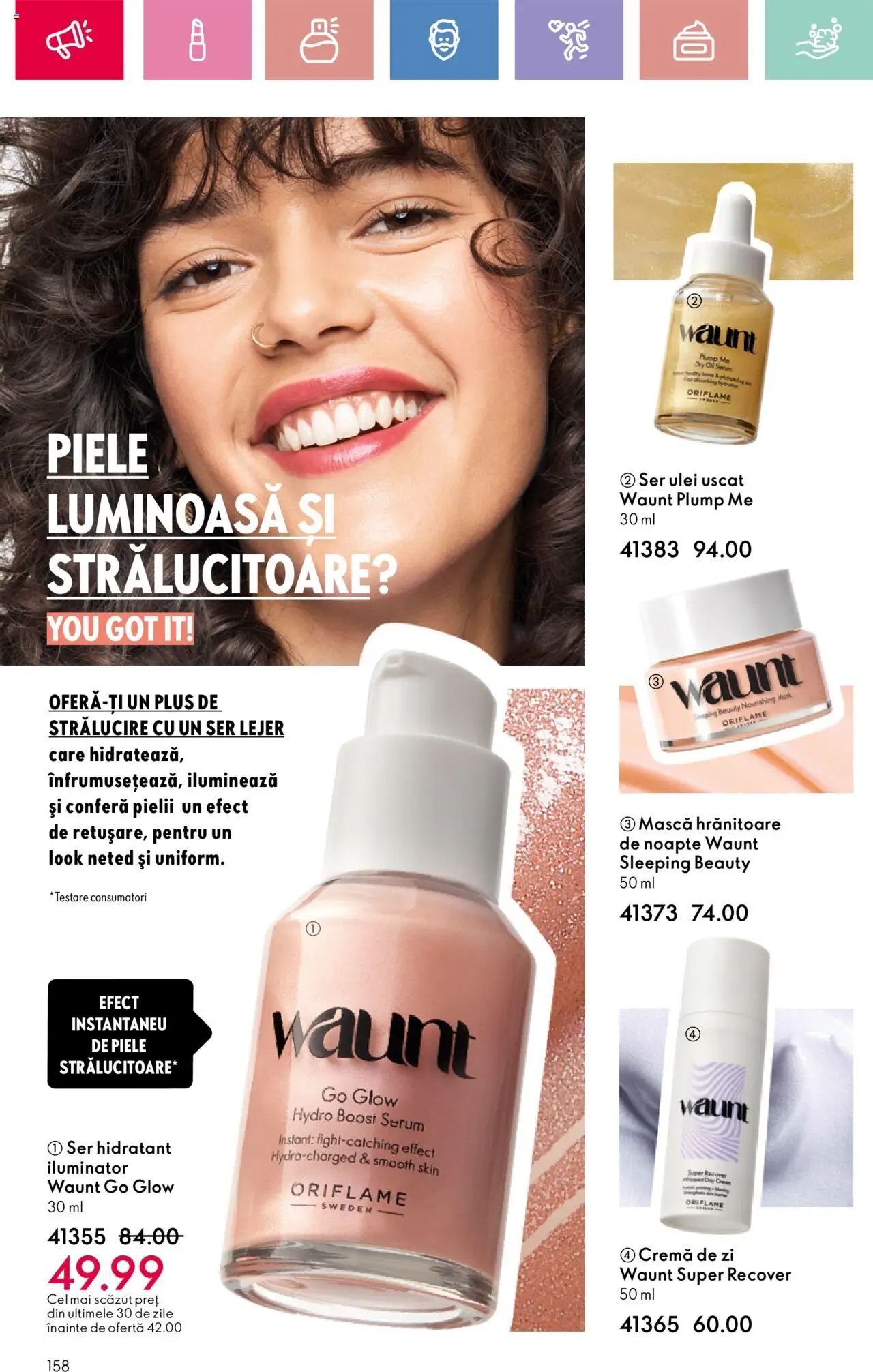 Catalog Oriflame 13 Aprilie - 3 Mai 2025 | Pagina 158 | Produse: Serum, Cremă de zi, Iluminator, Cremă
