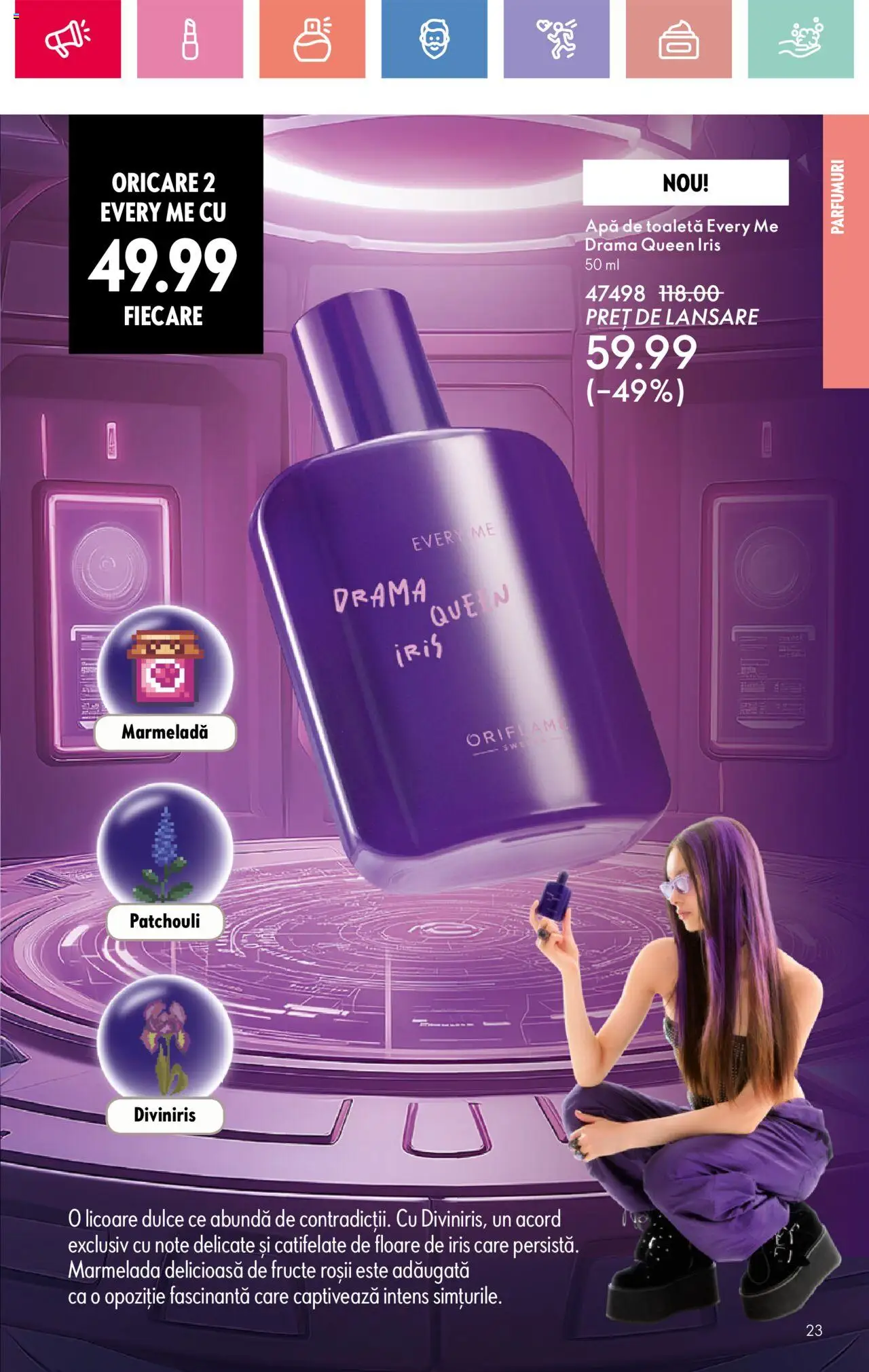 Catalog Oriflame 13 Aprilie - 3 Mai 2025 | Pagina 23 | Produse: Toaletă, Roșii, Apă, Fructe