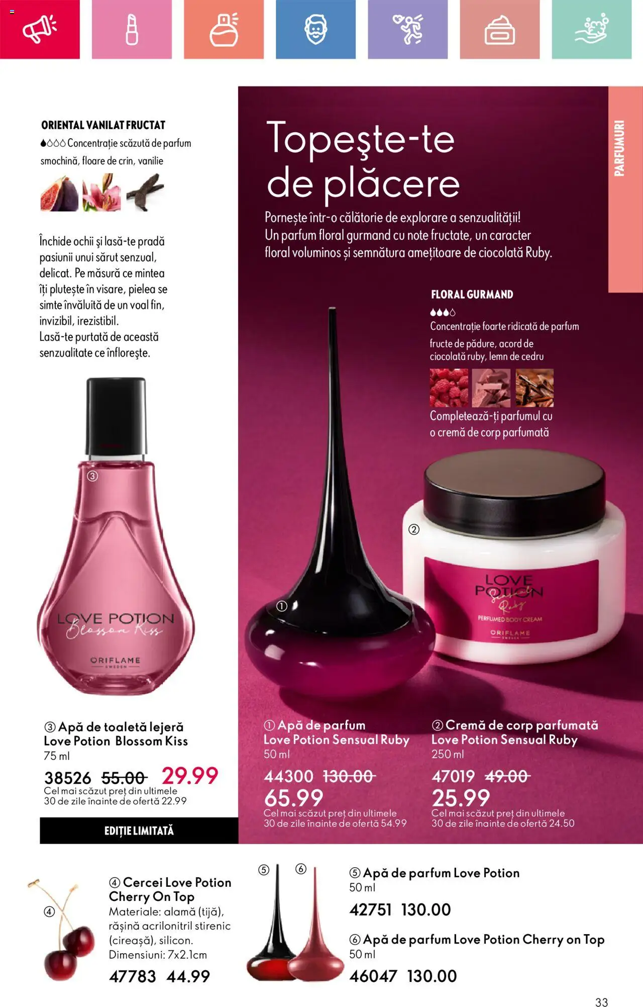 Catalog Oriflame 13 Aprilie - 3 Mai 2025 | Pagina 33 | Produse: Cercei, Body, Parfum, Cremă