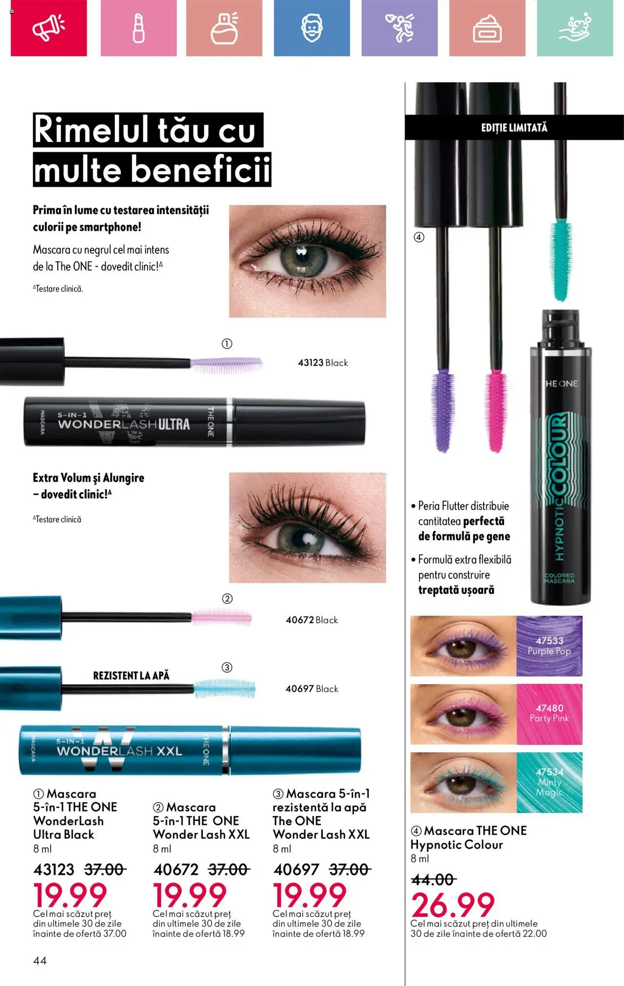 Catalog Oriflame 13 Aprilie - 3 Mai 2025 | Pagina 44 | Produse: Smartphone, Mascara, Apă