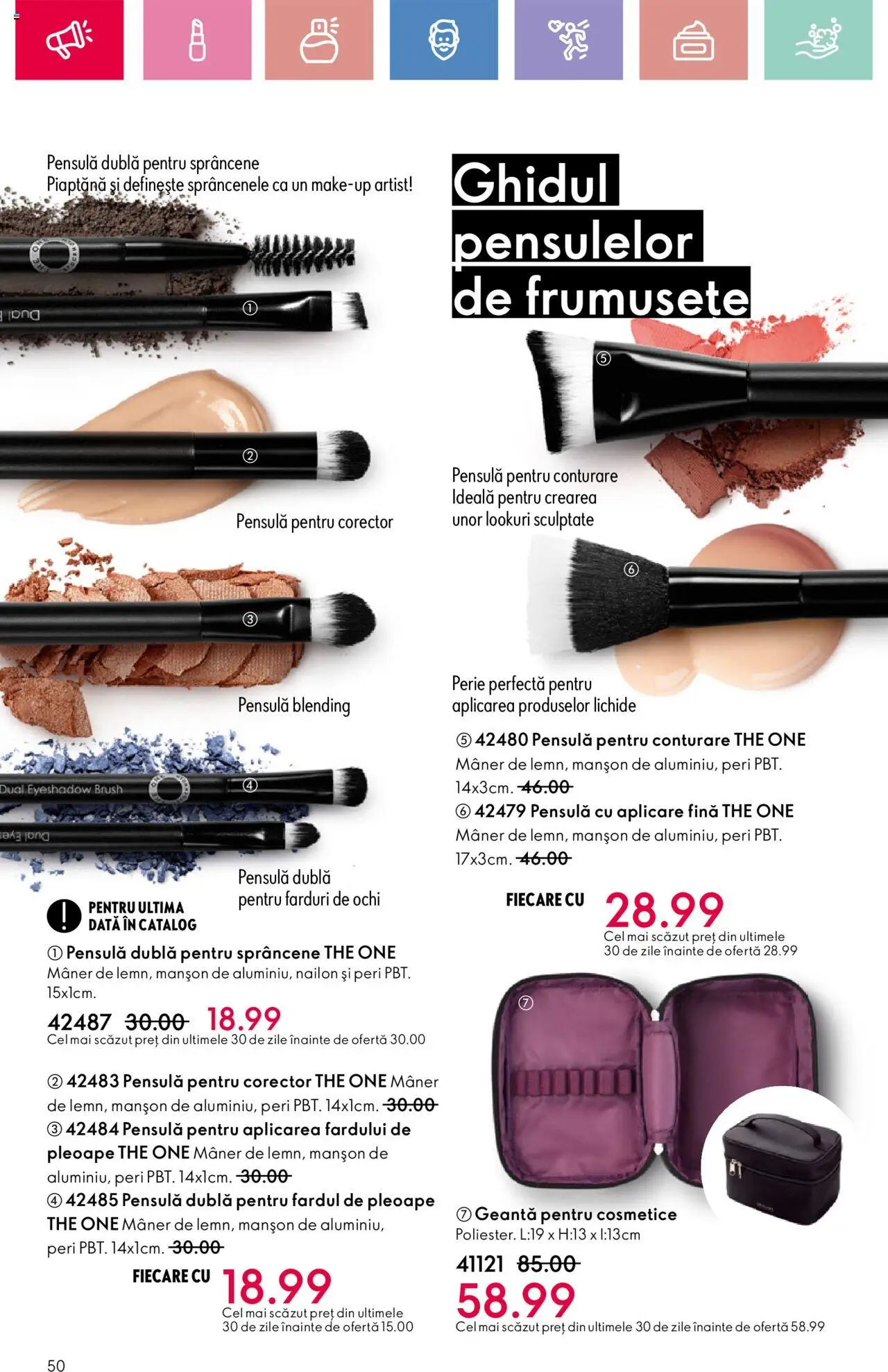 Catalog Oriflame 13 Aprilie - 3 Mai 2025 | Pagina 50 | Produse: Geantă pentru cosmetice, Geantă, Mâner, Perie