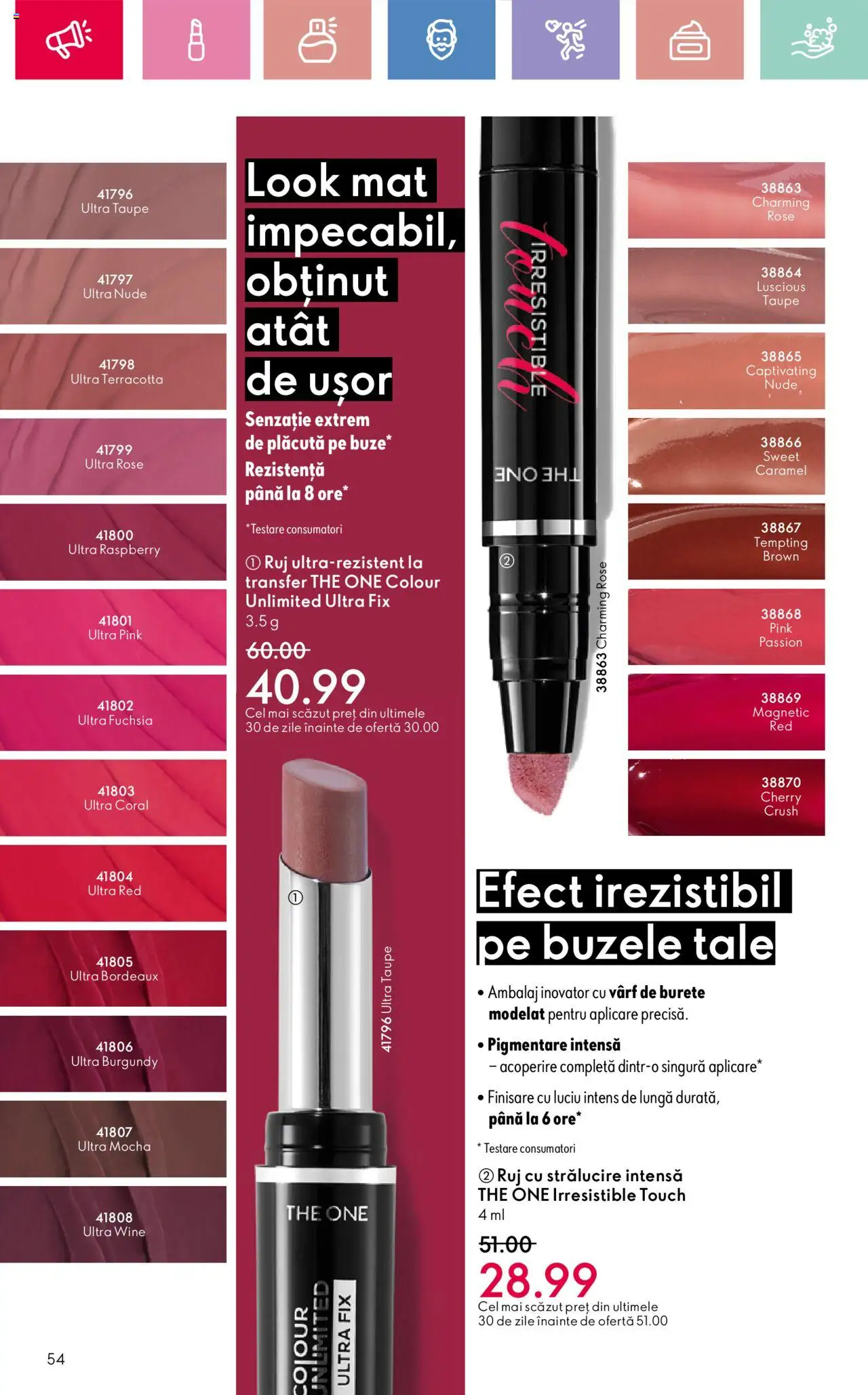 Catalog Oriflame 13 Aprilie - 3 Mai 2025 | Pagina 54 | Produse: Burete, Ruj