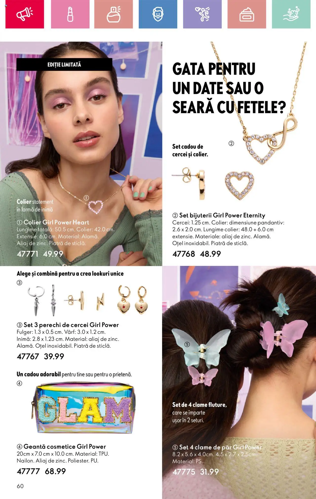 Catalog Oriflame 13 Aprilie - 3 Mai 2025 | Pagina 60 | Produse: Geantă, Cercei, Colier