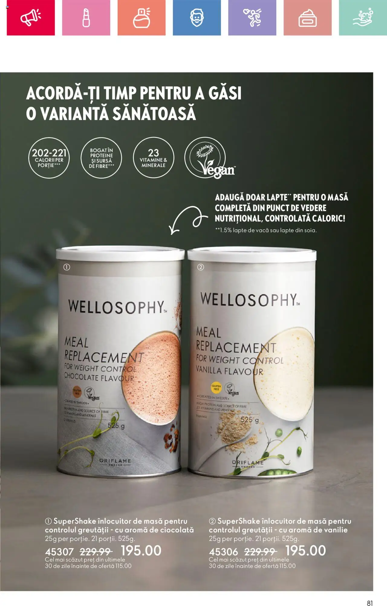 Catalog Oriflame 13 Aprilie - 3 Mai 2025 | Pagina 81 | Produse: Masaüstü kılıfı, Masă, Lapte, Ciocolată