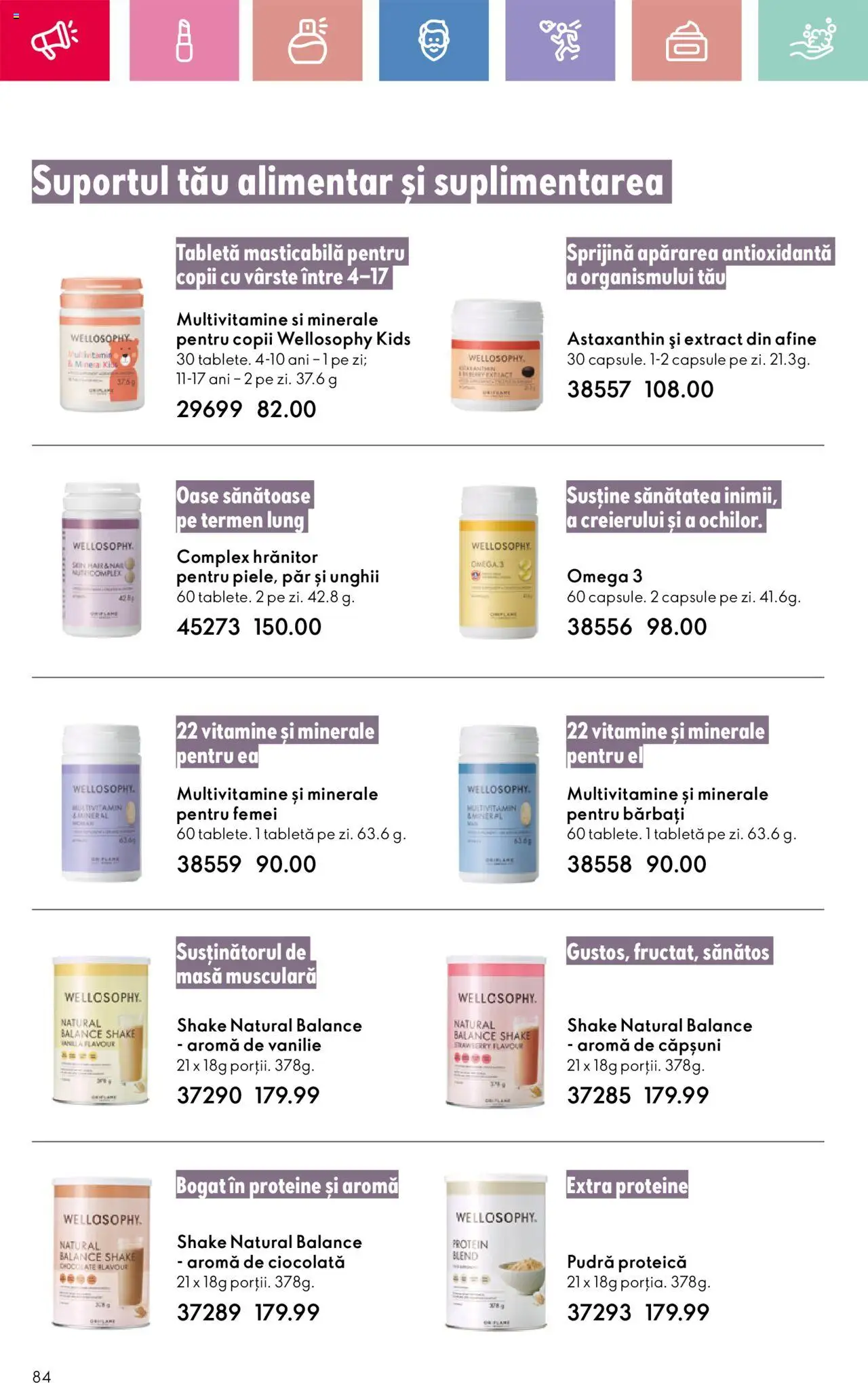 Catalog Oriflame 13 Aprilie - 3 Mai 2025 | Pagina 84 | Produse: Tabletă, Ciocolată, Căpșuni, Shake