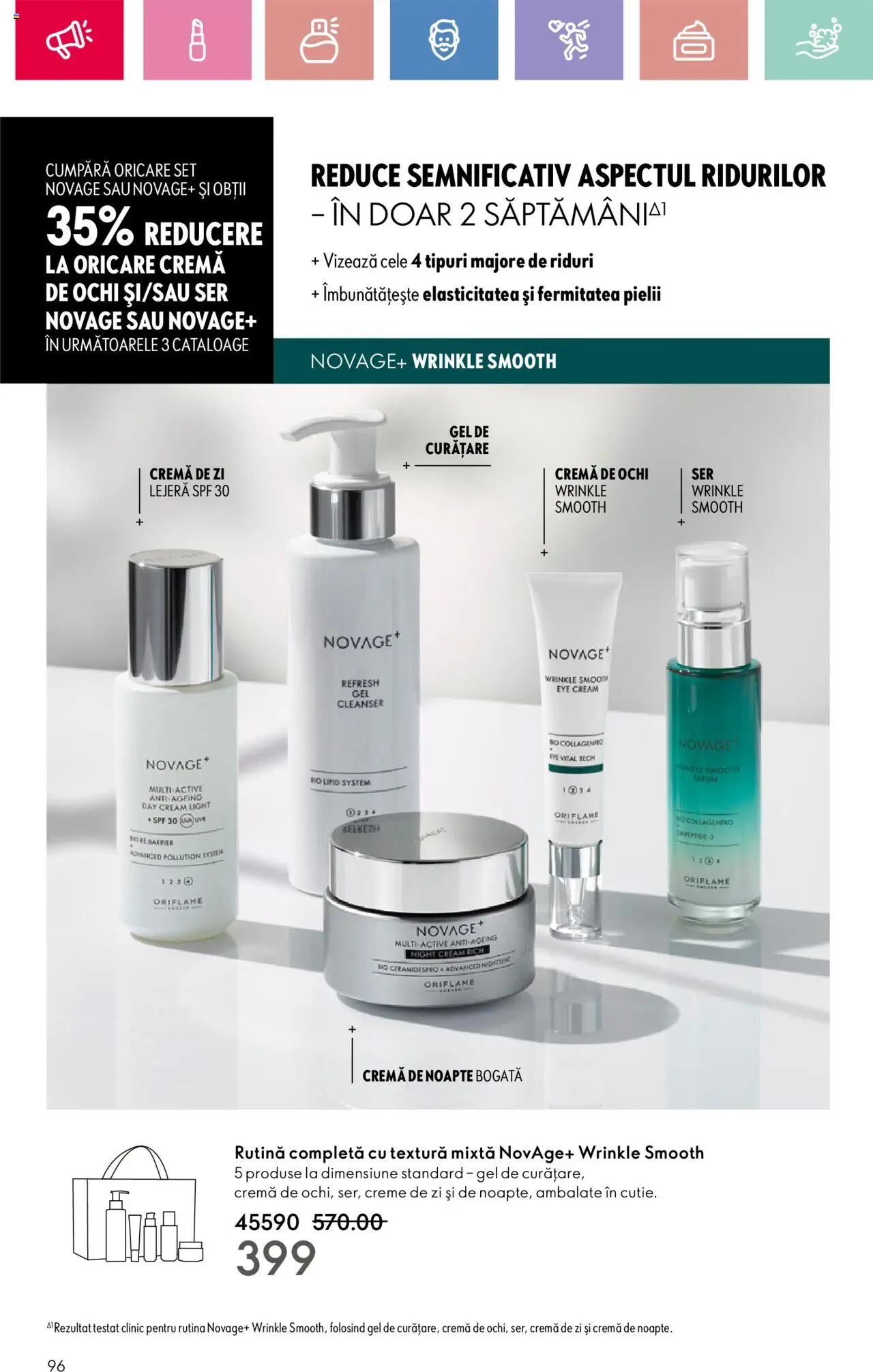 Catalog Oriflame 13 Aprilie - 3 Mai 2025 | Pagina 96 | Produse: Şerit ödül, Cremă de zi, Gel de curățare, Cremă