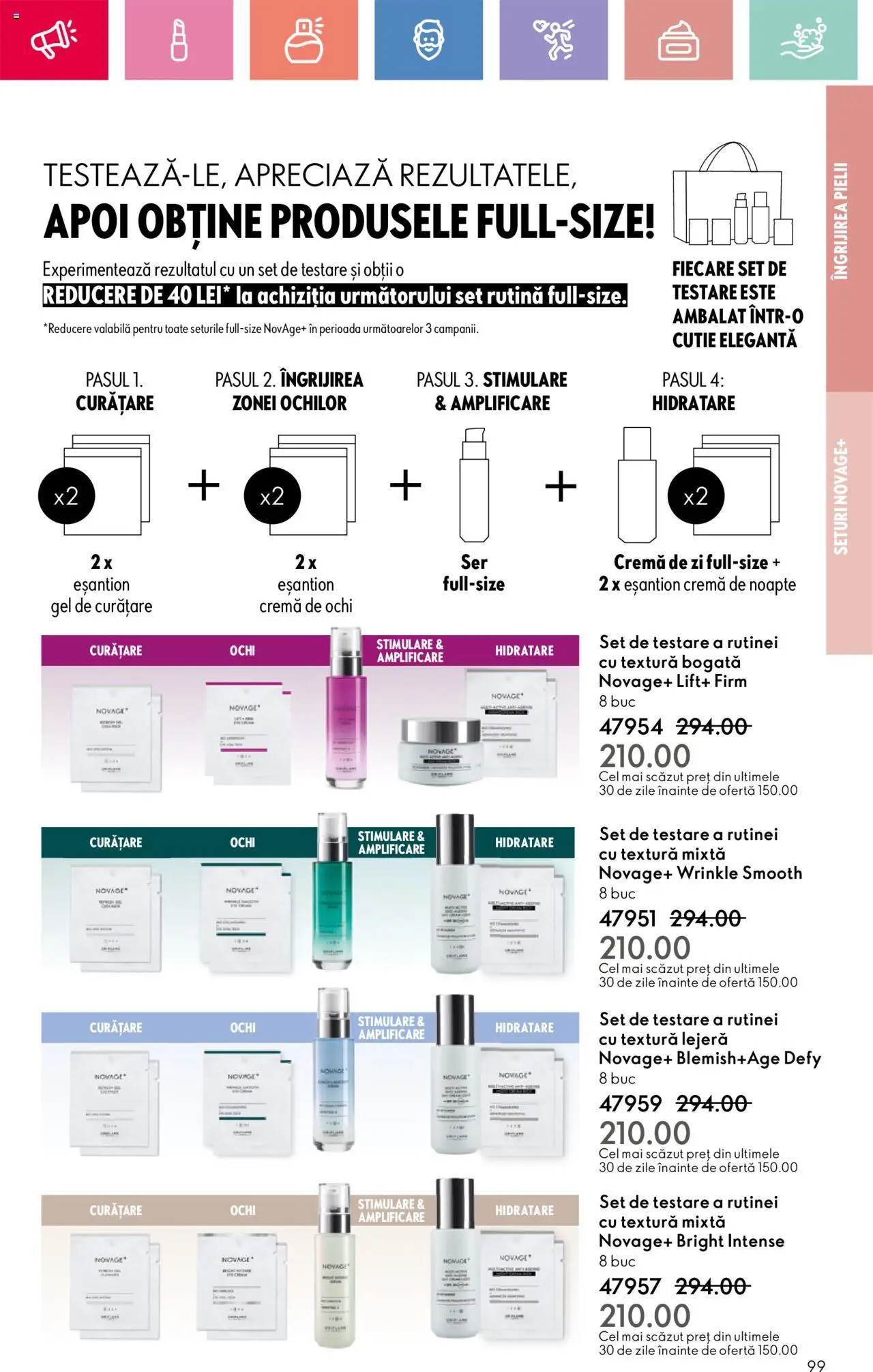 Catalog Oriflame 13 Aprilie - 3 Mai 2025 | Pagina 99 | Produse: Cremă de zi, Gel de curățare, Cutie, Cremă