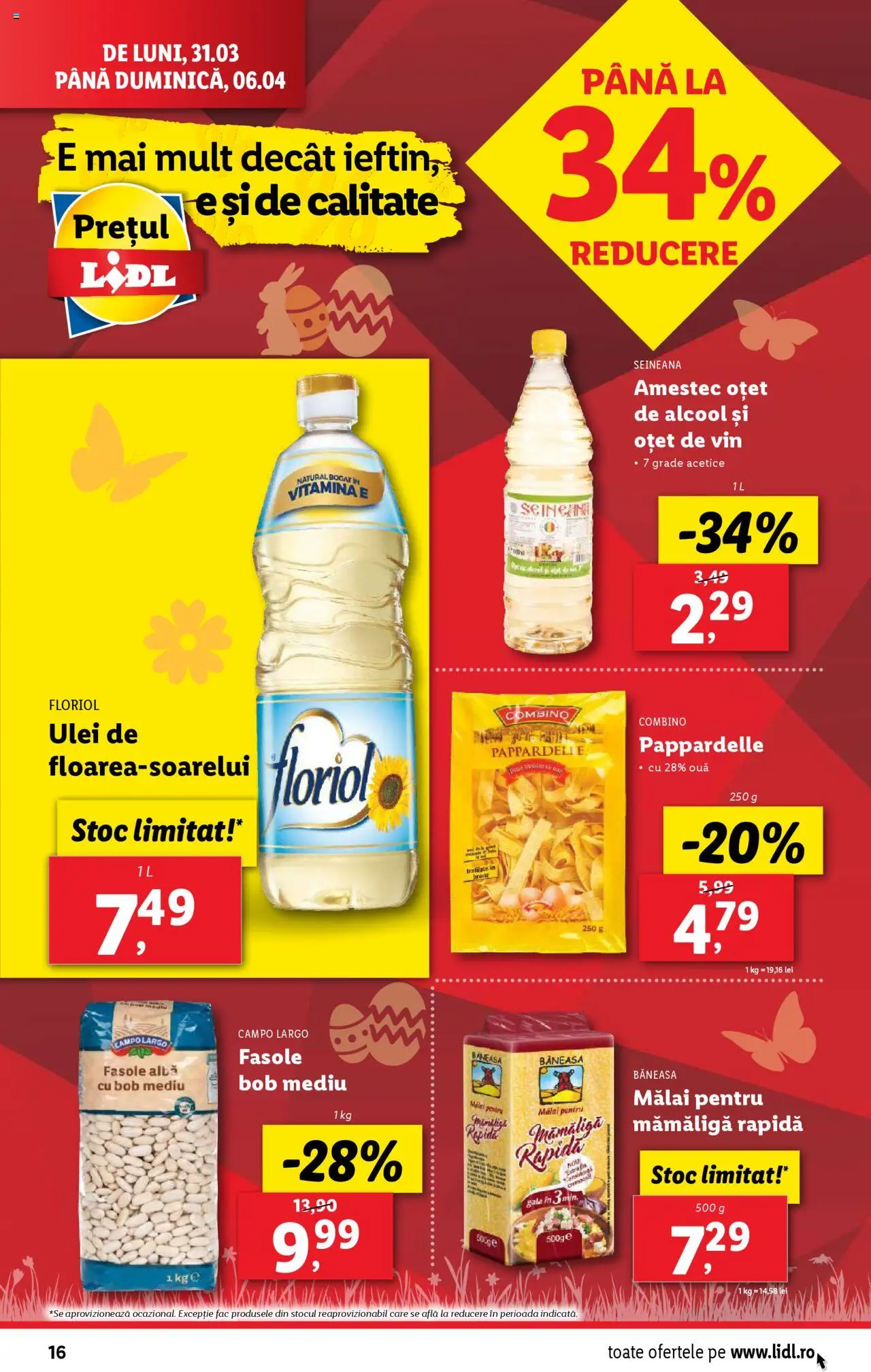 Catalog LIDL 31 Martie - 6 Aprilie 2025 | Pagina 16 | Produse: Oțet, Vin, Mălai, Fasole albă