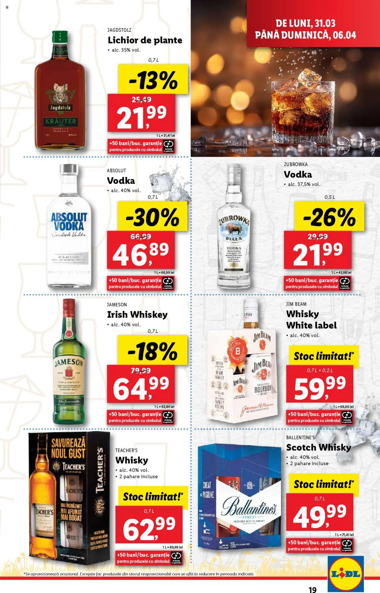 Catalog LIDL 31 Martie - 6 Aprilie 2025 | Pagina 19 | Produse: Pahare, Bourbon, Vodka, Whiskey