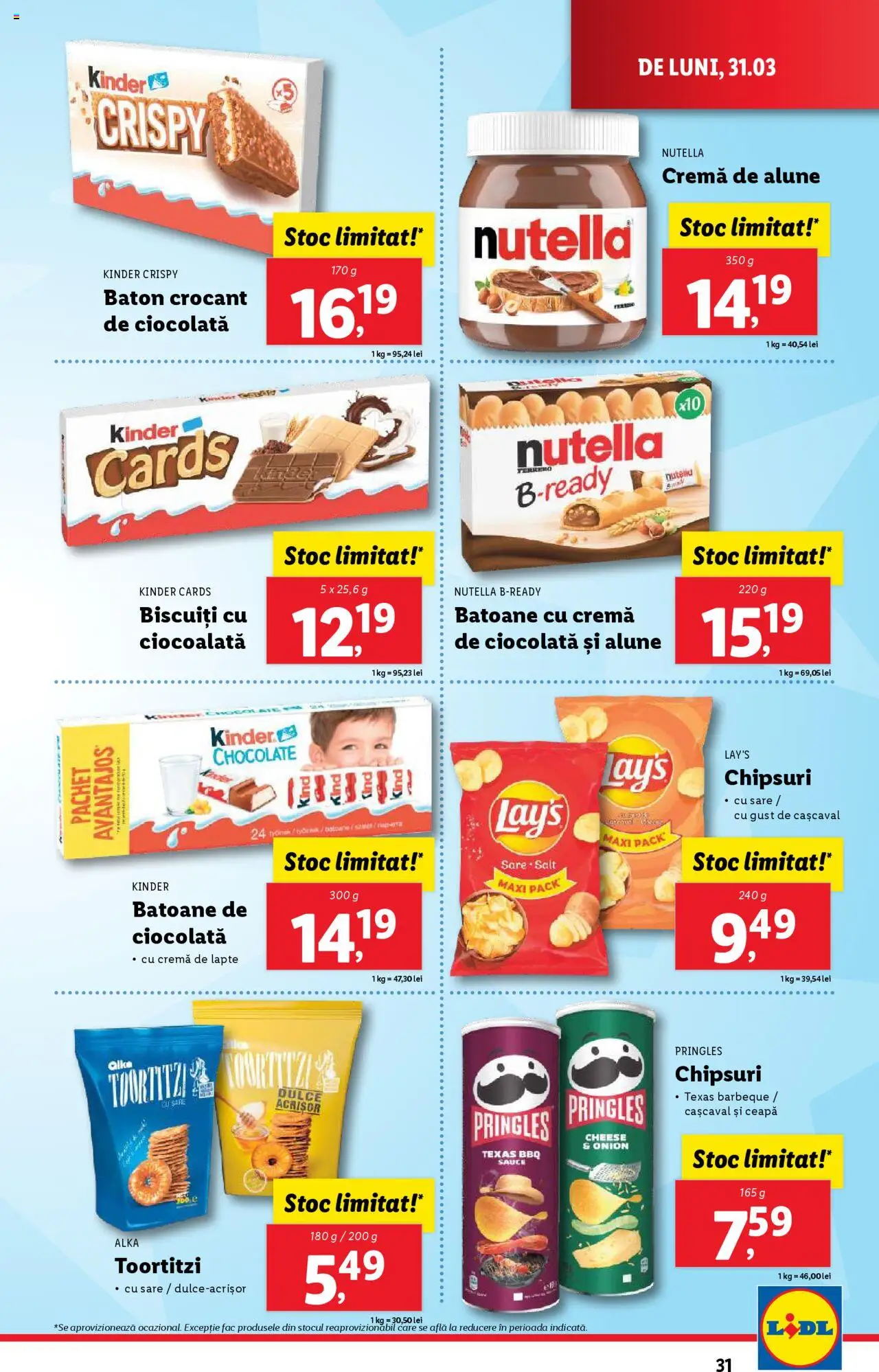 Catalog LIDL 31 Martie - 6 Aprilie 2025 | Pagina 31 | Produse: Alune, Chipsuri, Biscuiți, Ceapă