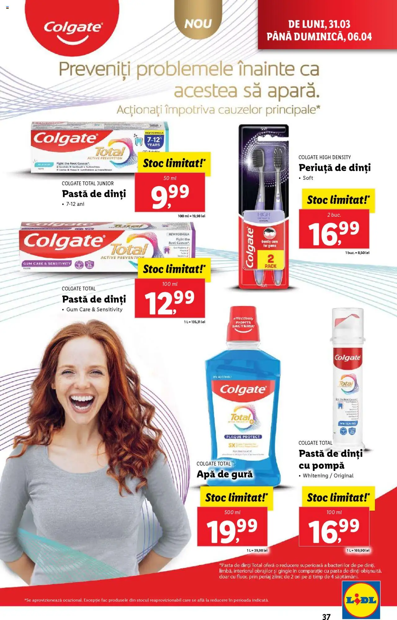 Catalog LIDL 31 Martie - 6 Aprilie 2025 | Pagina 37 | Produse: Pastă de dinți, Apă de gură, Paste, Apă