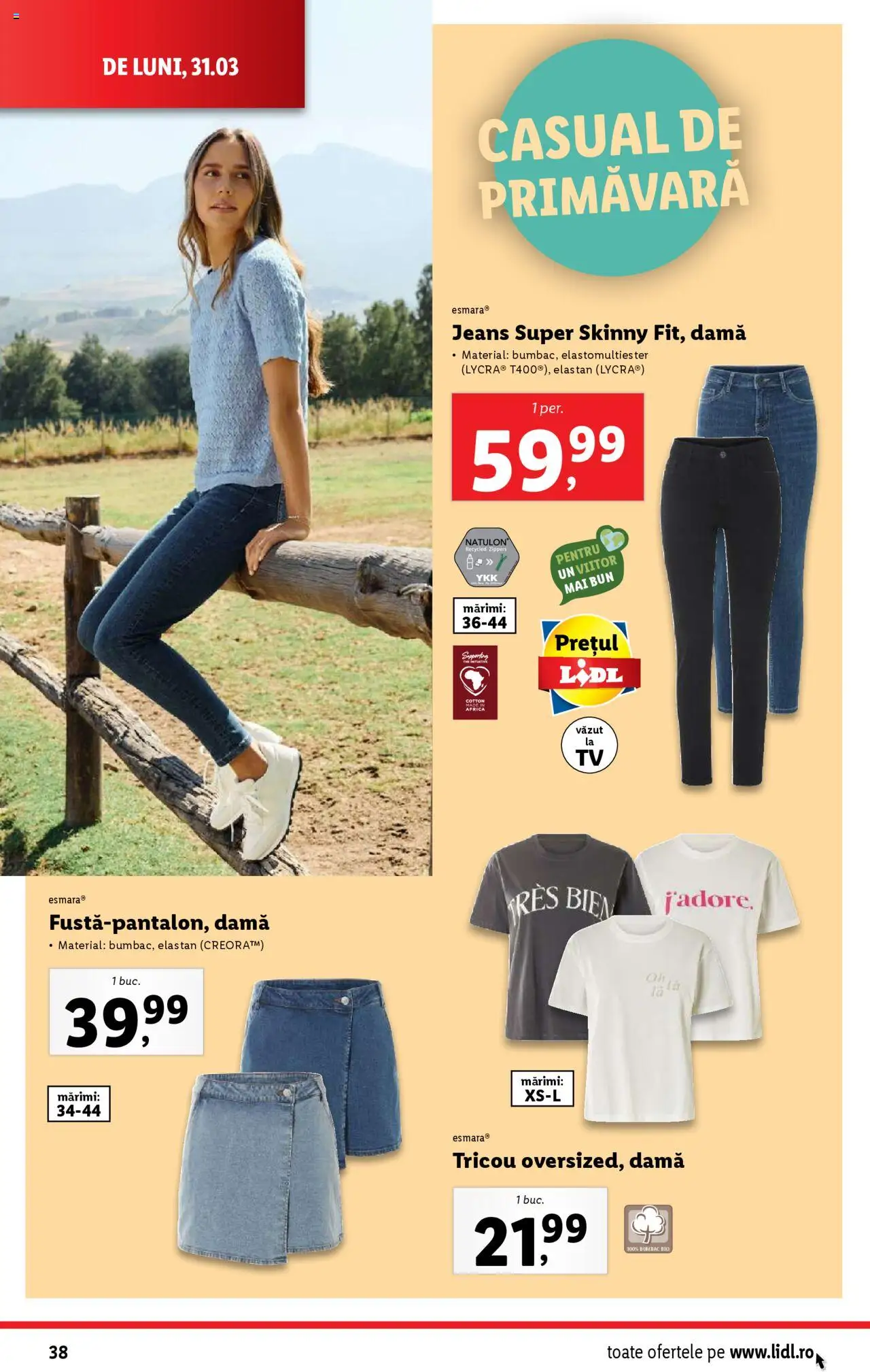 Catalog LIDL 31 Martie - 6 Aprilie 2025 | Pagina 38 | Produse: Şerit ödül, Tricou