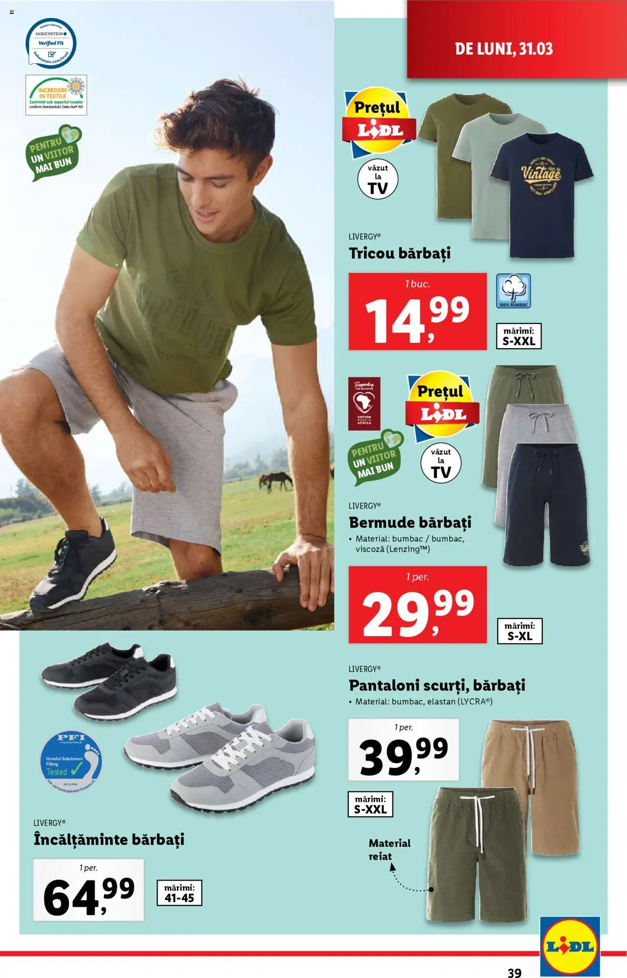 Catalog LIDL 31 Martie - 6 Aprilie 2025 | Pagina 39 | Produse: Bornoz takımı, Tricou, Pantaloni