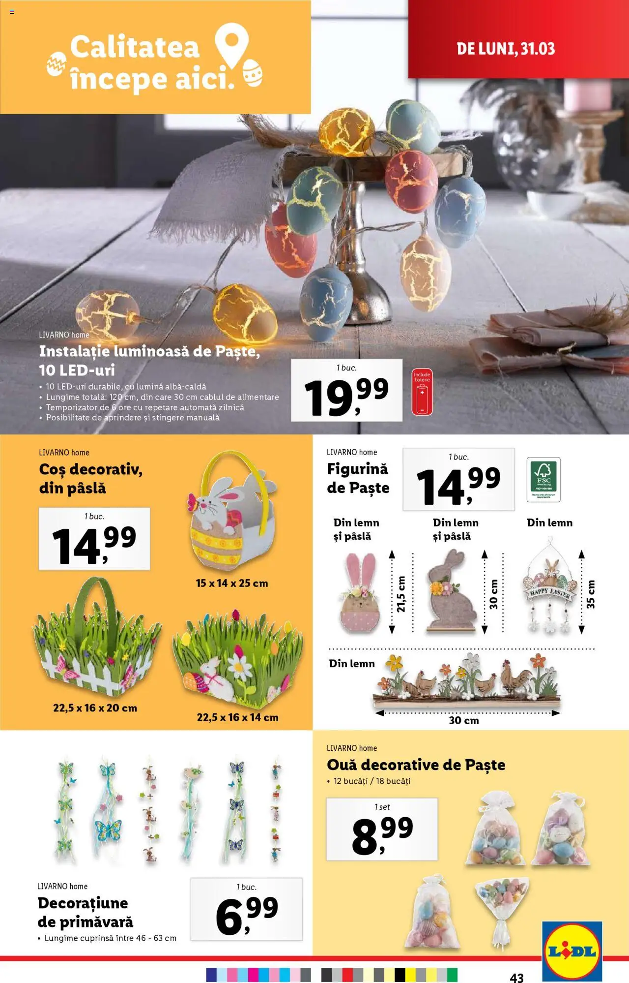 Catalog LIDL 31 Martie - 6 Aprilie 2025 | Pagina 43 | Produse: Coș, Baterie, Ouă, Paste