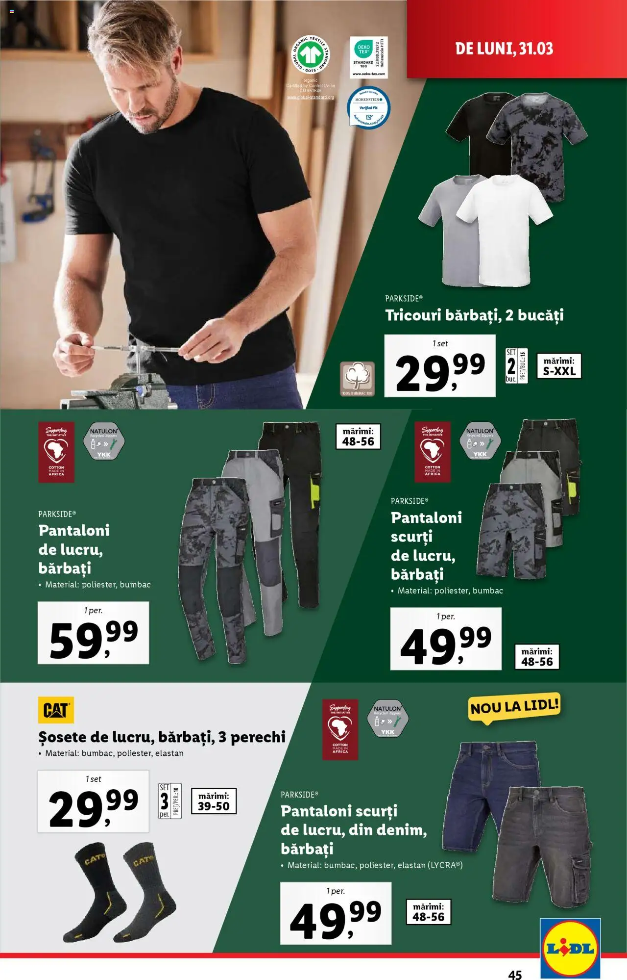 Catalog LIDL 31 Martie - 6 Aprilie 2025 | Pagina 45 | Produse: Şerit ödül, Pantaloni, Pantaloni scurți, Șosete