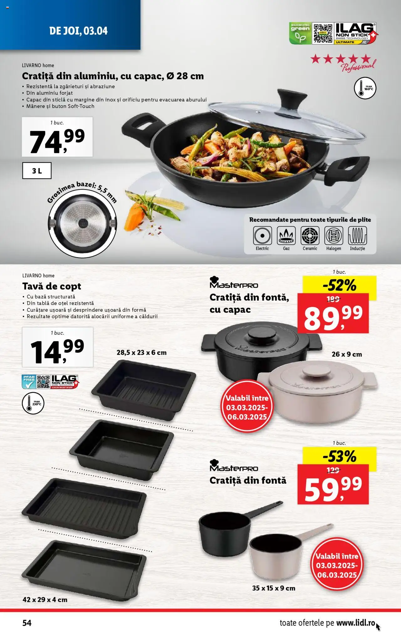 Catalog LIDL 31 Martie - 6 Aprilie 2025 | Pagina 54 | Produse: Tavă de copt, Cratiță, Tablă