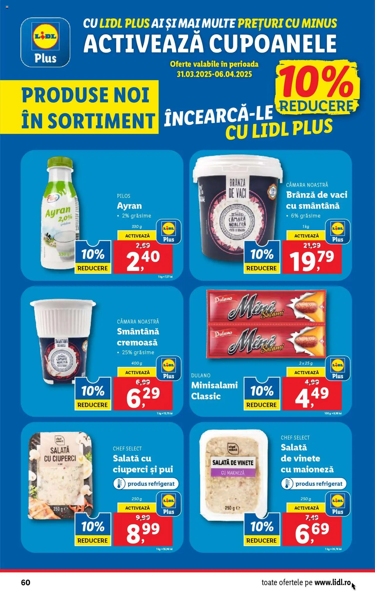 Catalog LIDL 31 Martie - 6 Aprilie 2025 | Pagina 60 | Produse: Toplar, Ciuperci, Brânză, Smântână