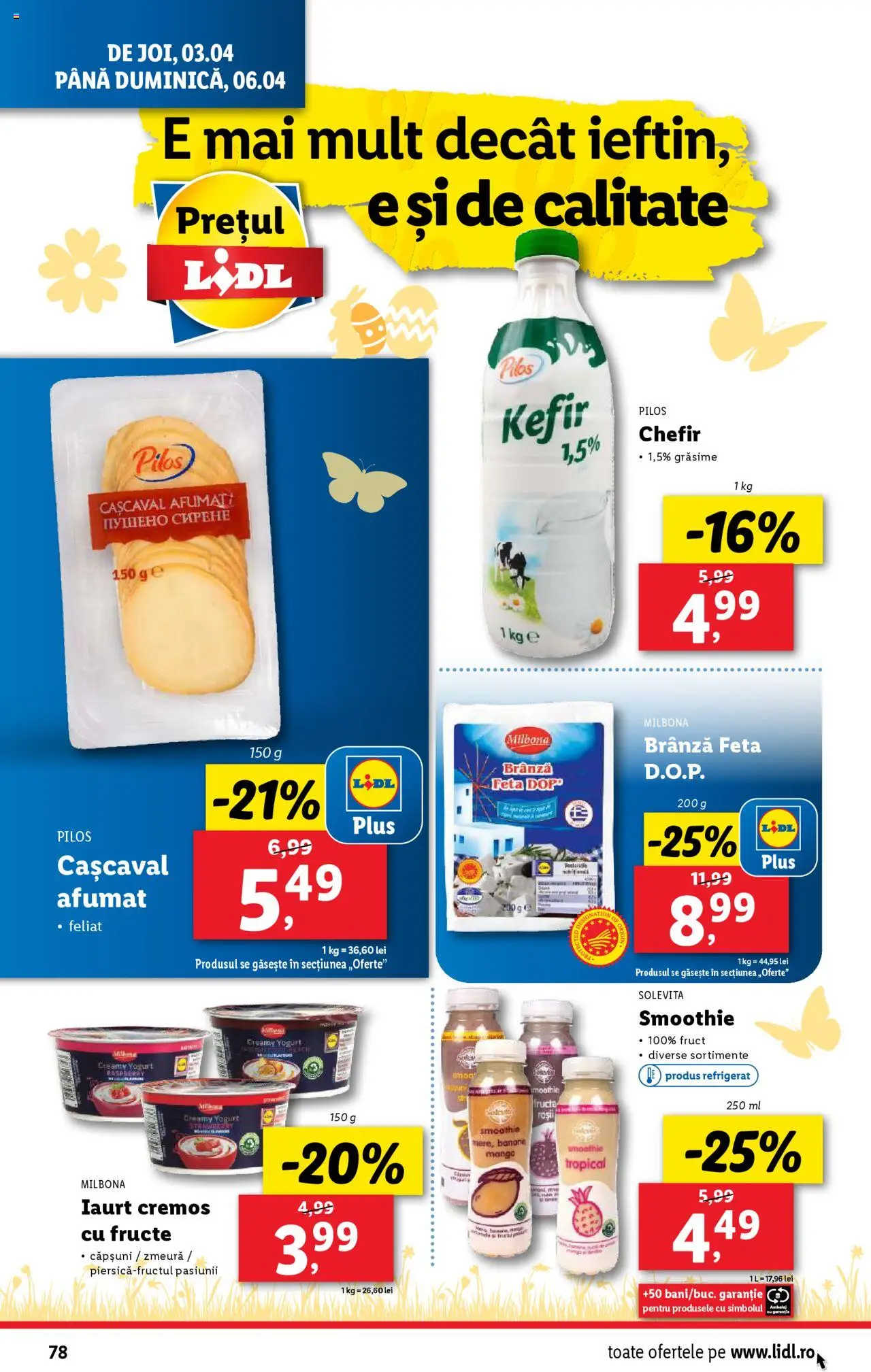 Catalog LIDL 31 Martie - 6 Aprilie 2025 | Pagina 78 | Produse: Zmeură, Brânză, Kefir, Banane