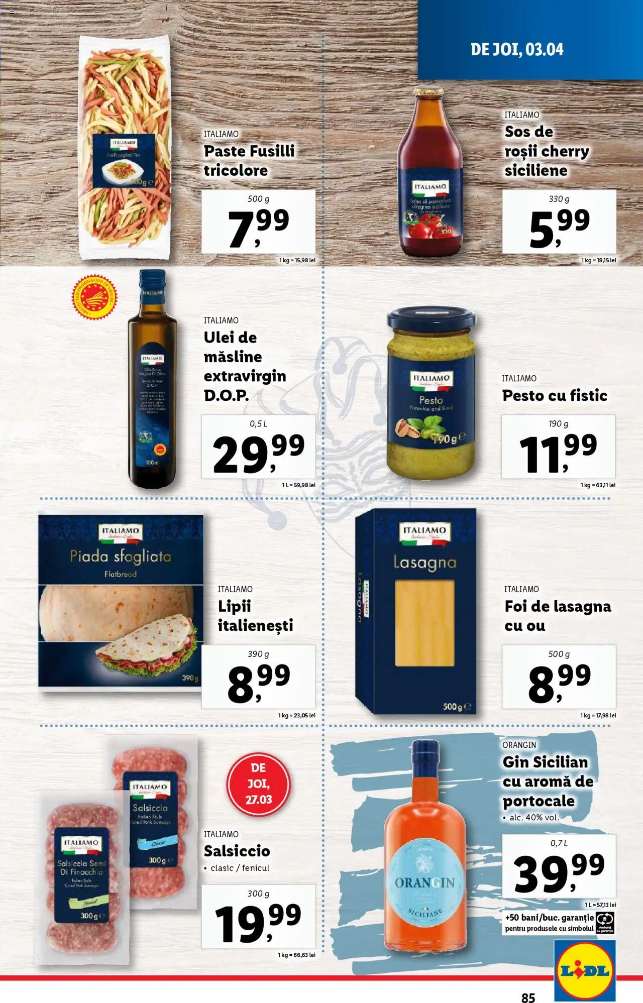 Catalog LIDL 31 Martie - 6 Aprilie 2025 | Pagina 85 | Produse: Lasagna, Măsline, Roșii, Paste