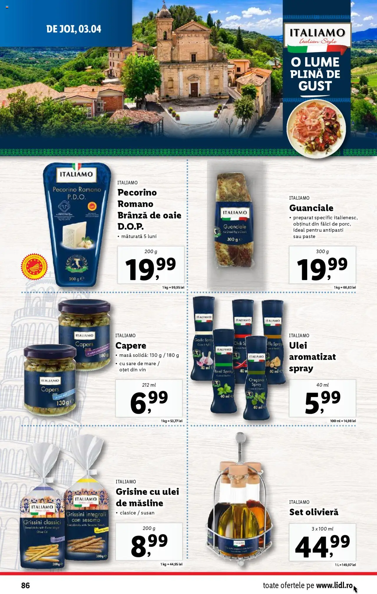 Catalog LIDL 31 Martie - 6 Aprilie 2025 | Pagina 86 | Produse: Brânză, Ulei, Vin, Paste