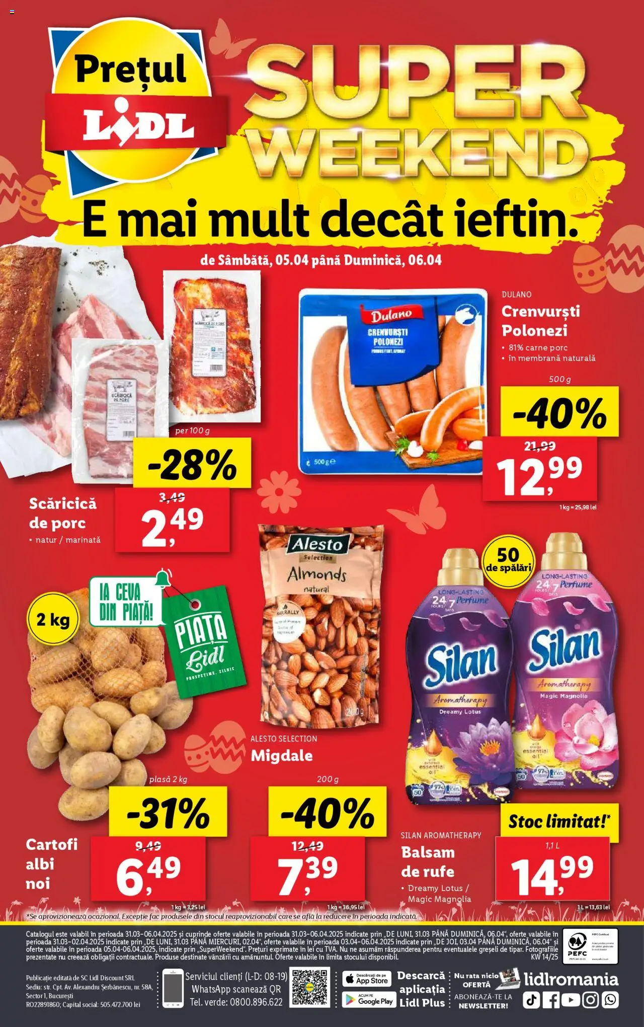 Catalog LIDL 31 Martie - 6 Aprilie 2025 | Pagina 94 | Produse: Not defteri, Rață, Crenvurști, Cartofi
