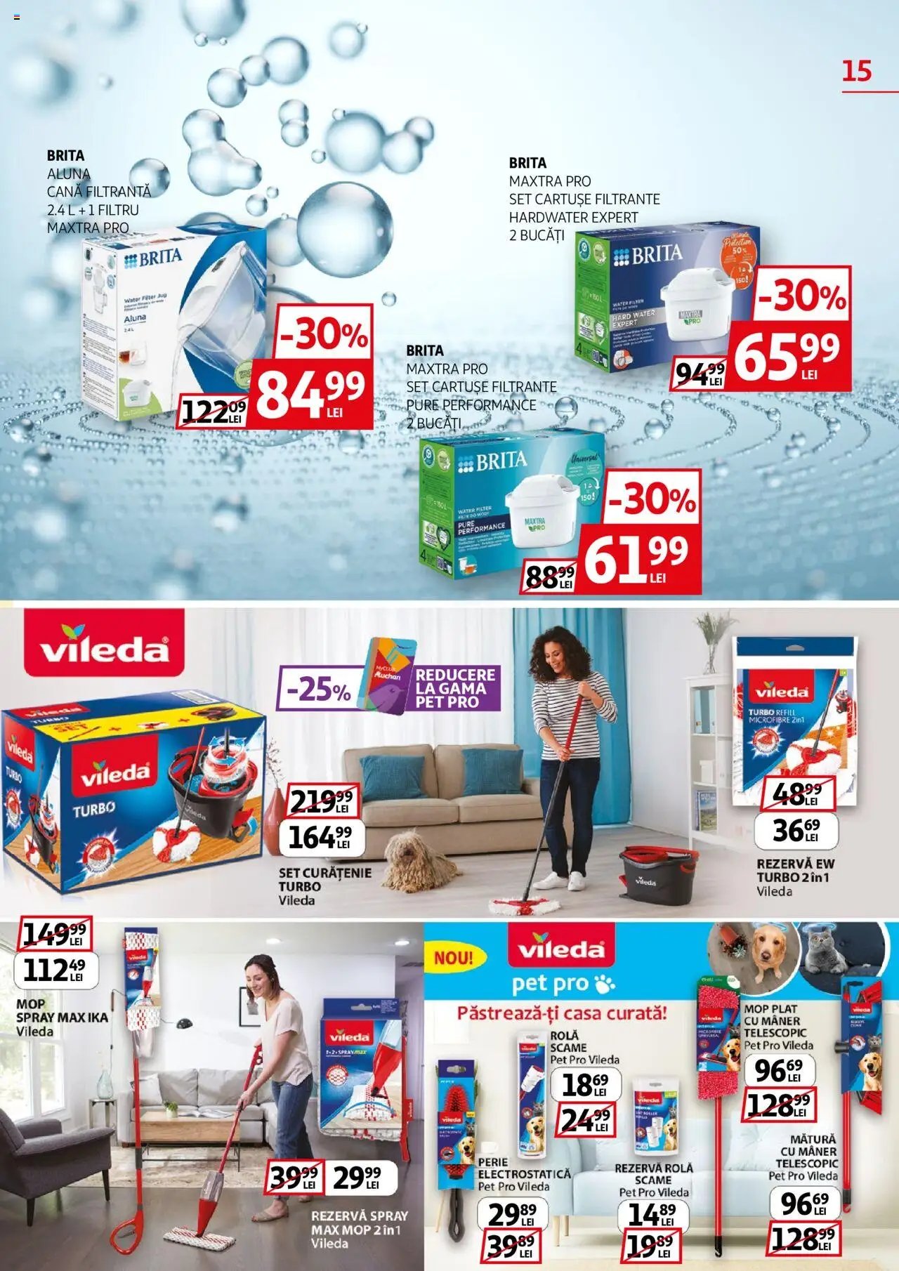 Catalog Auchan 26 Martie - 8 Aprilie 2025 | Pagina 15 | Produse: Mop, Mătură, Mâner, Perie