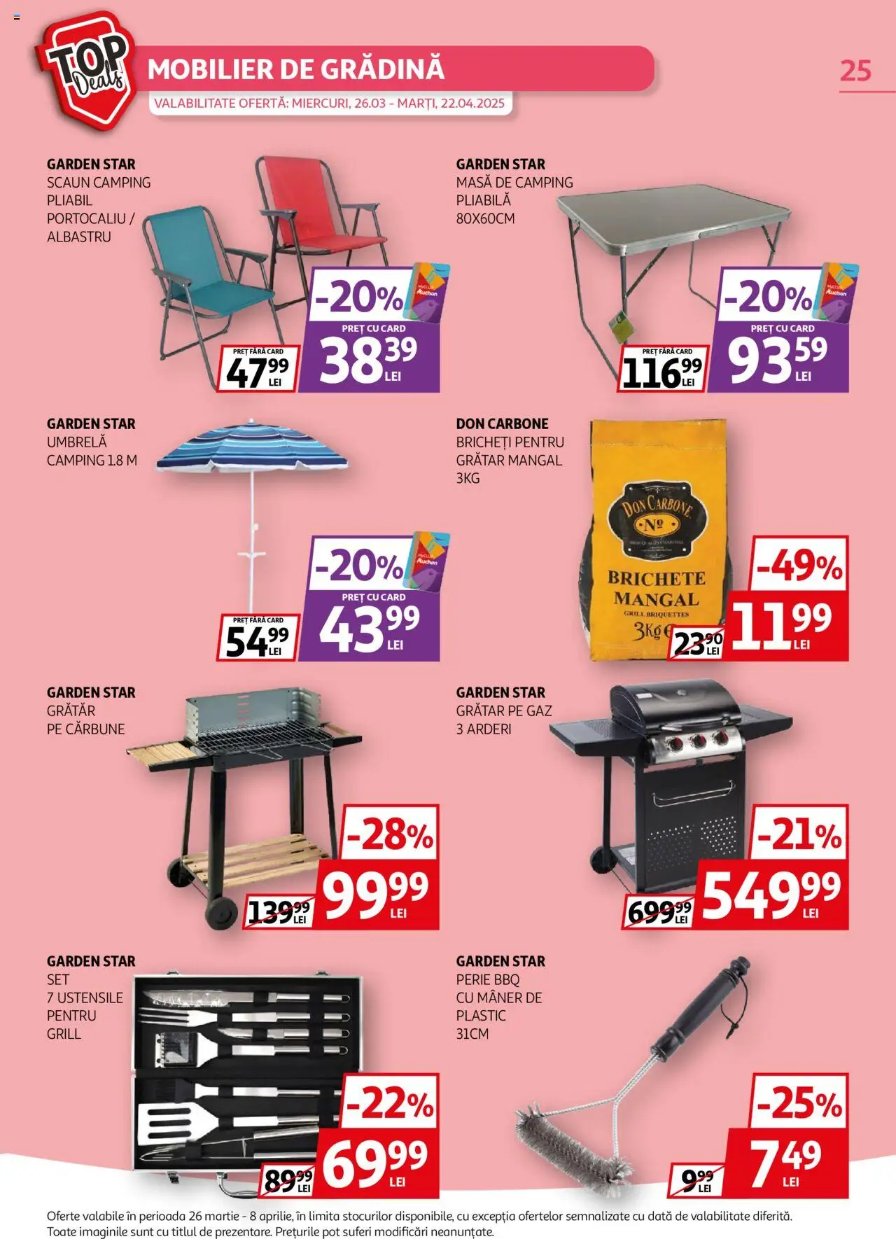 Catalog Auchan 26 Martie - 8 Aprilie 2025 | Pagina 25 | Produse: Grill, Mâner, Masă, Perie